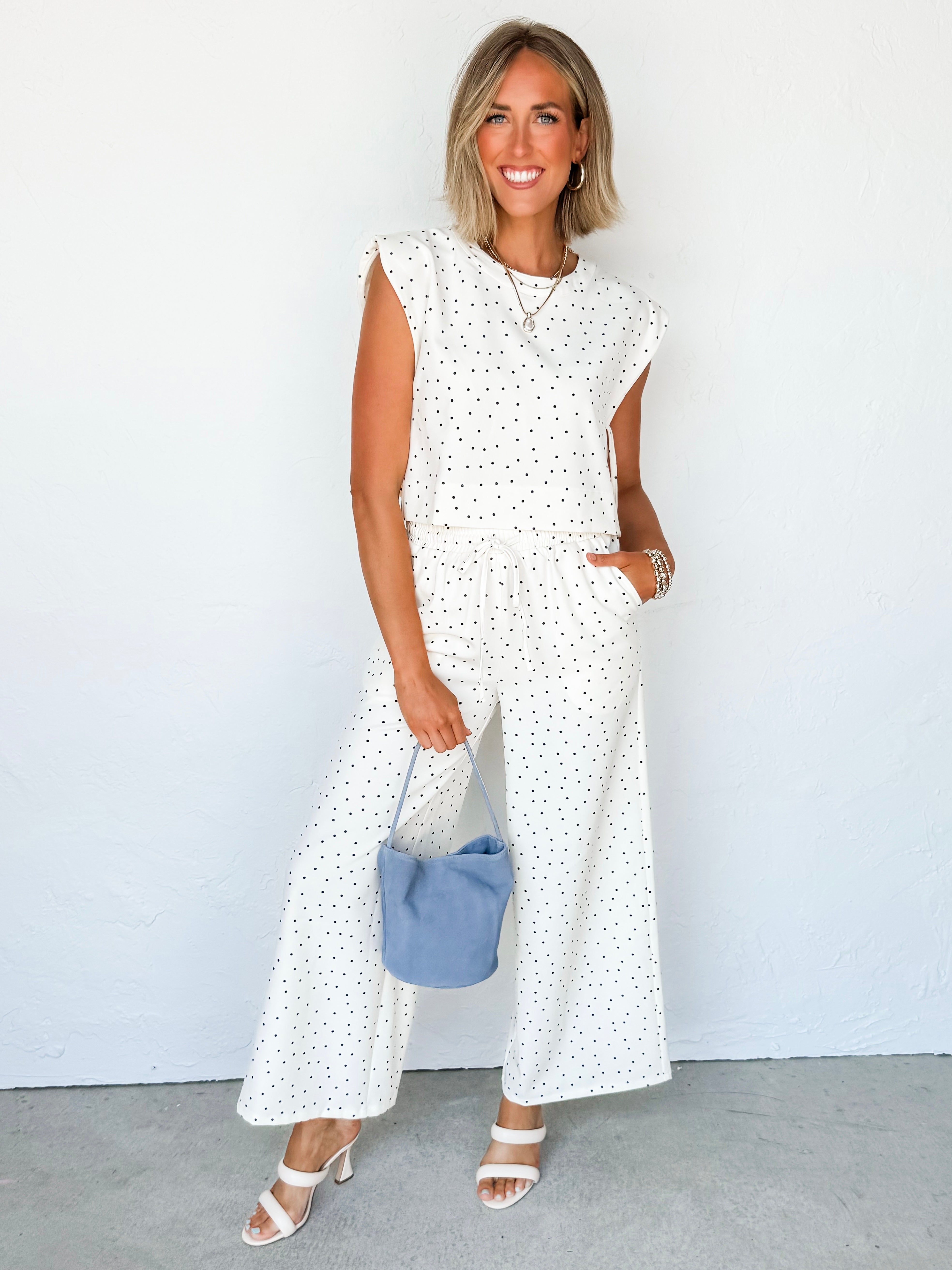Rylan Polka Dot Side Tie Top