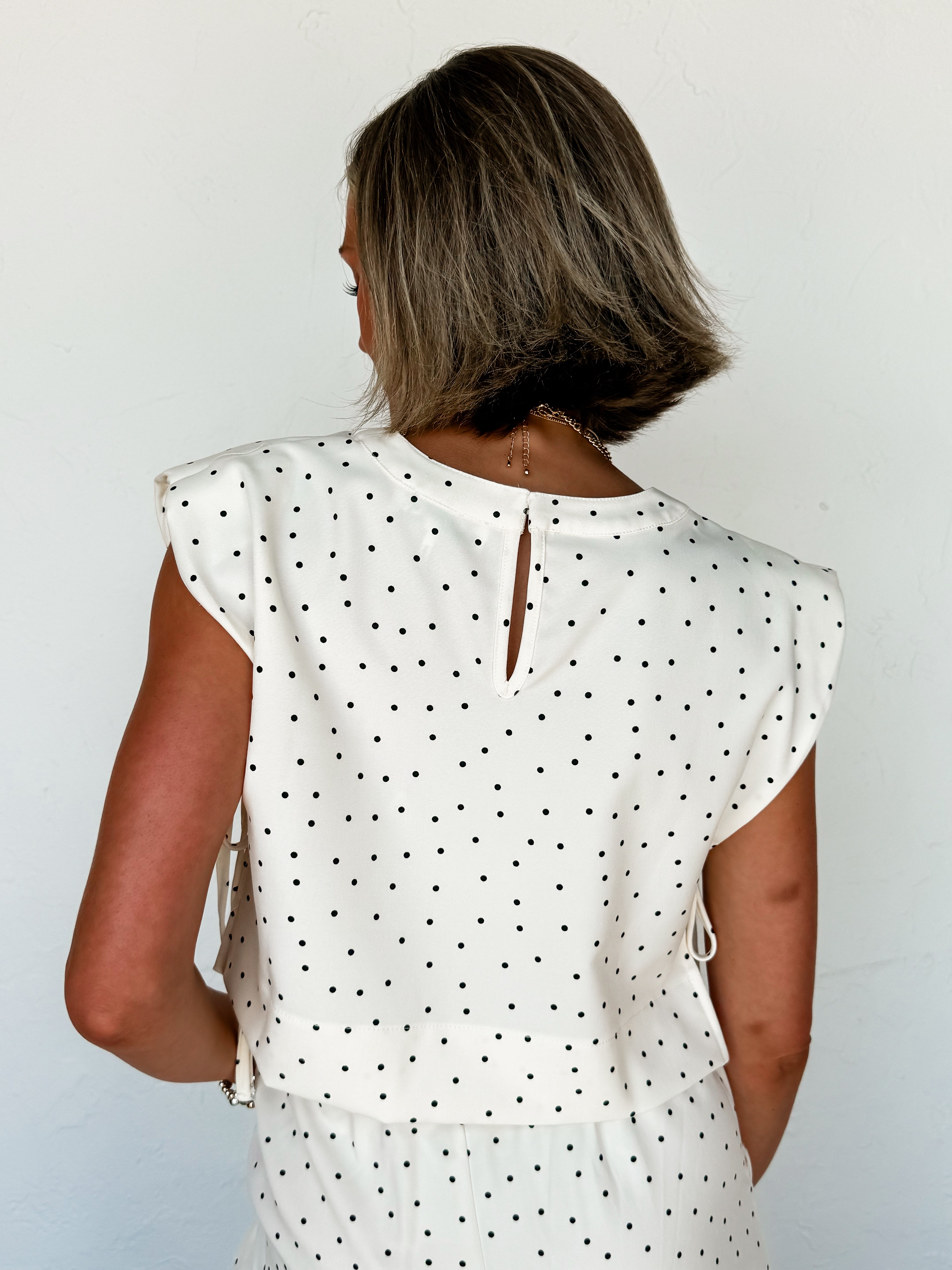 Rylan Polka Dot Side Tie Top