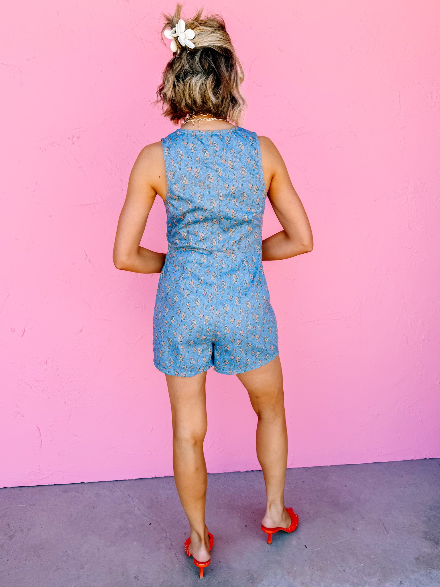 Sarah Denim Vest Romper