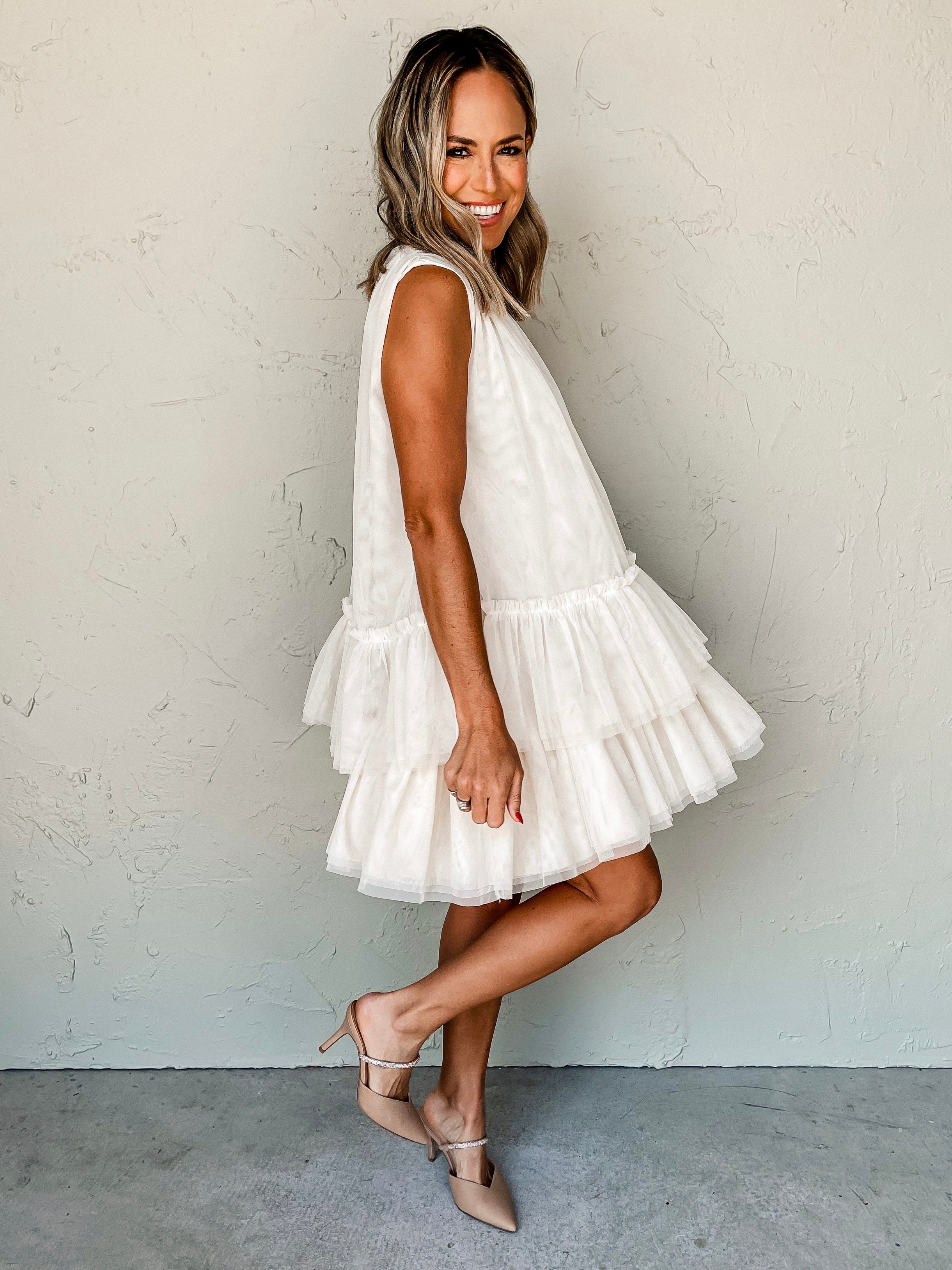 Save Your Breath Sleeveless Tulle Dress