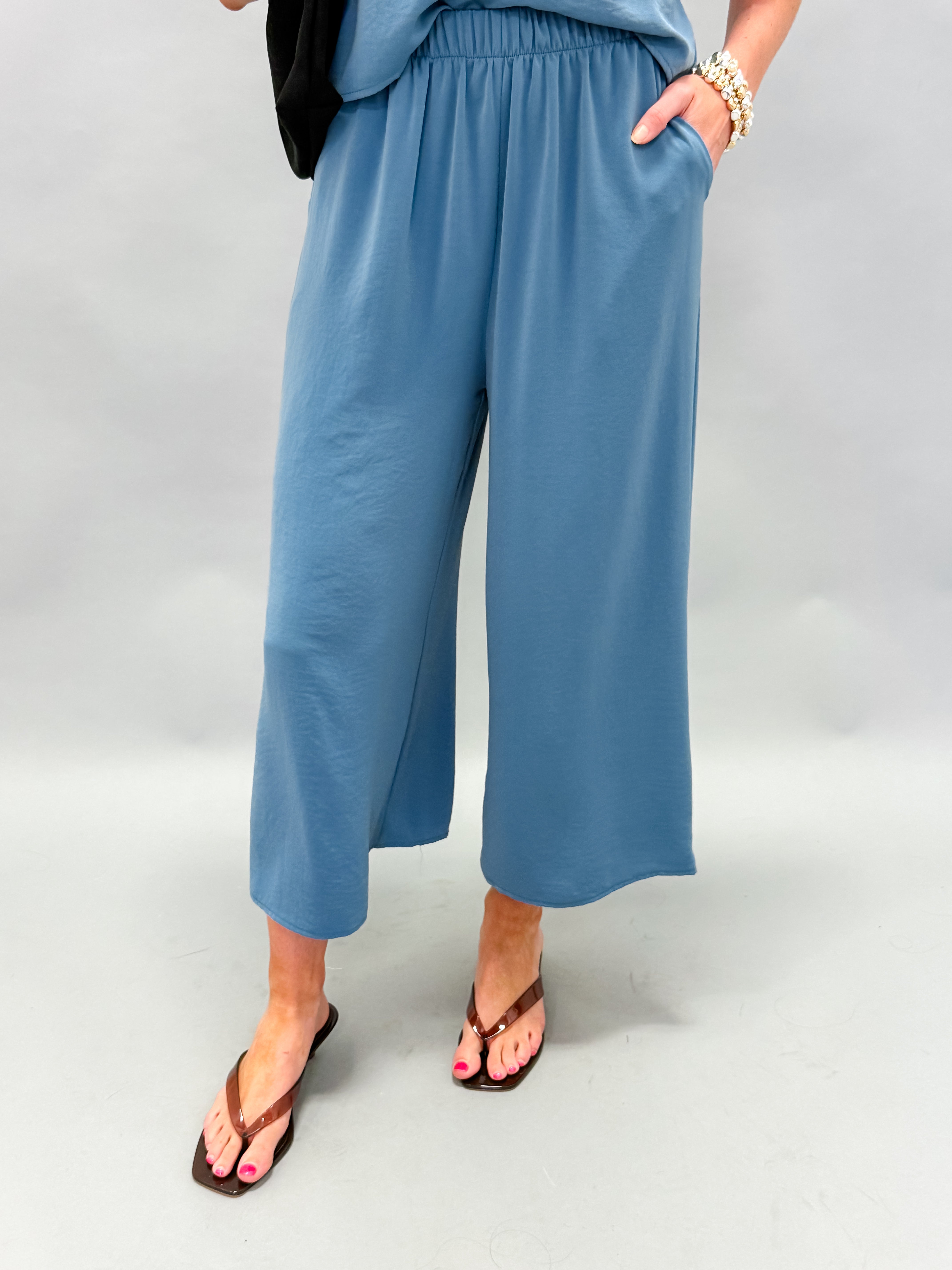 Scottie Culotte Set-Denim Blue