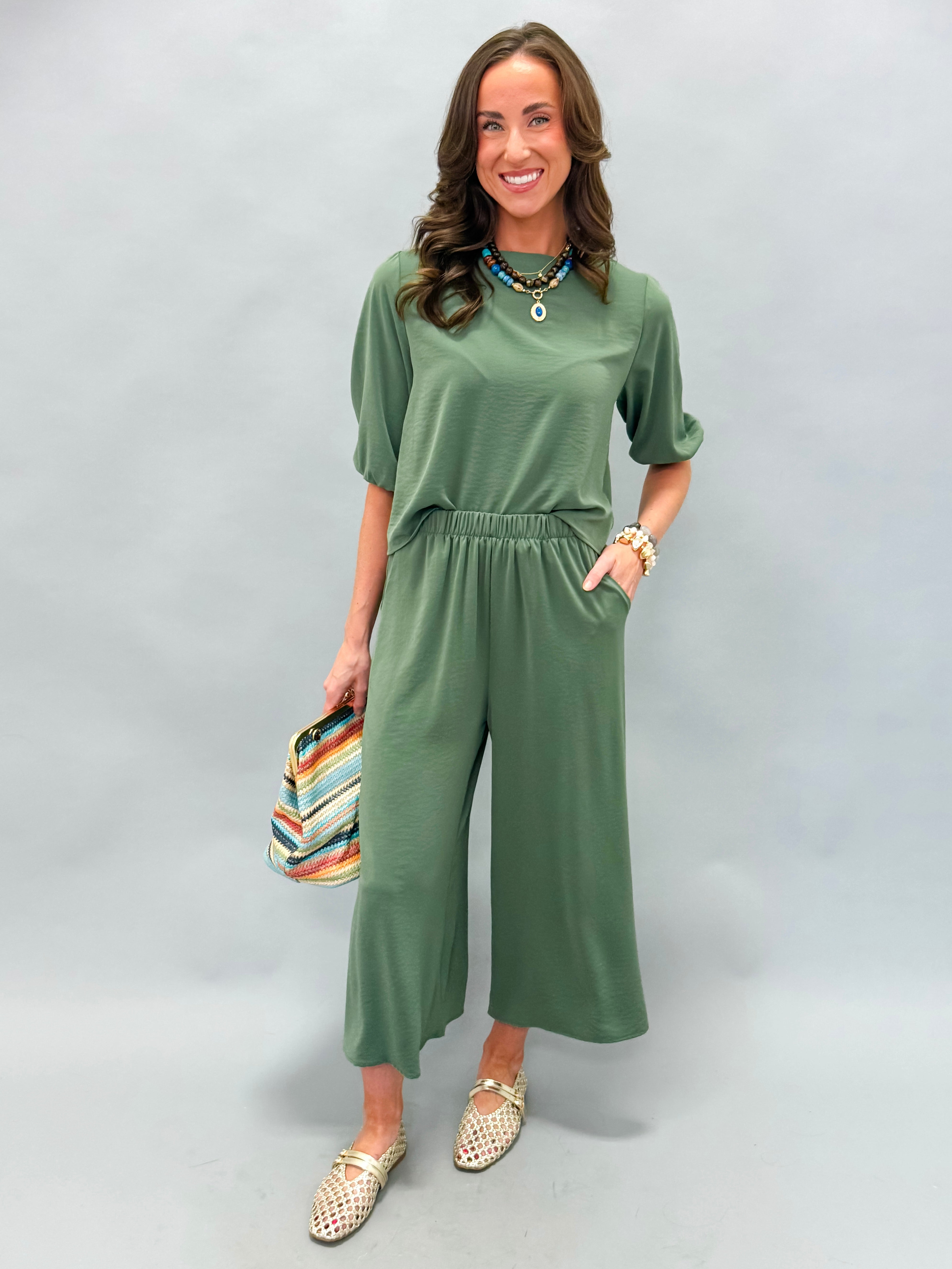 Scottie Culotte Set-Olive