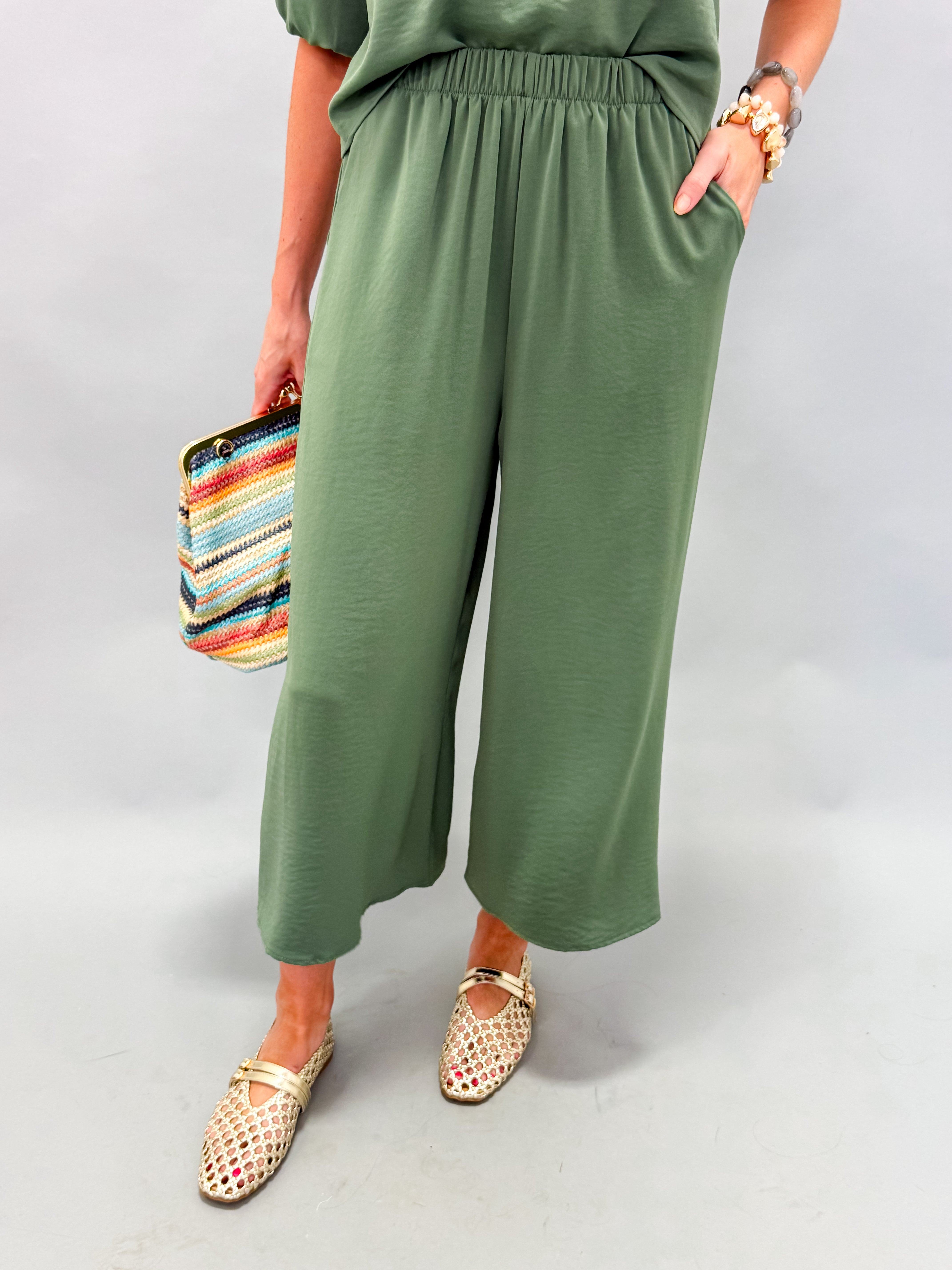 Scottie Culotte Set-Olive