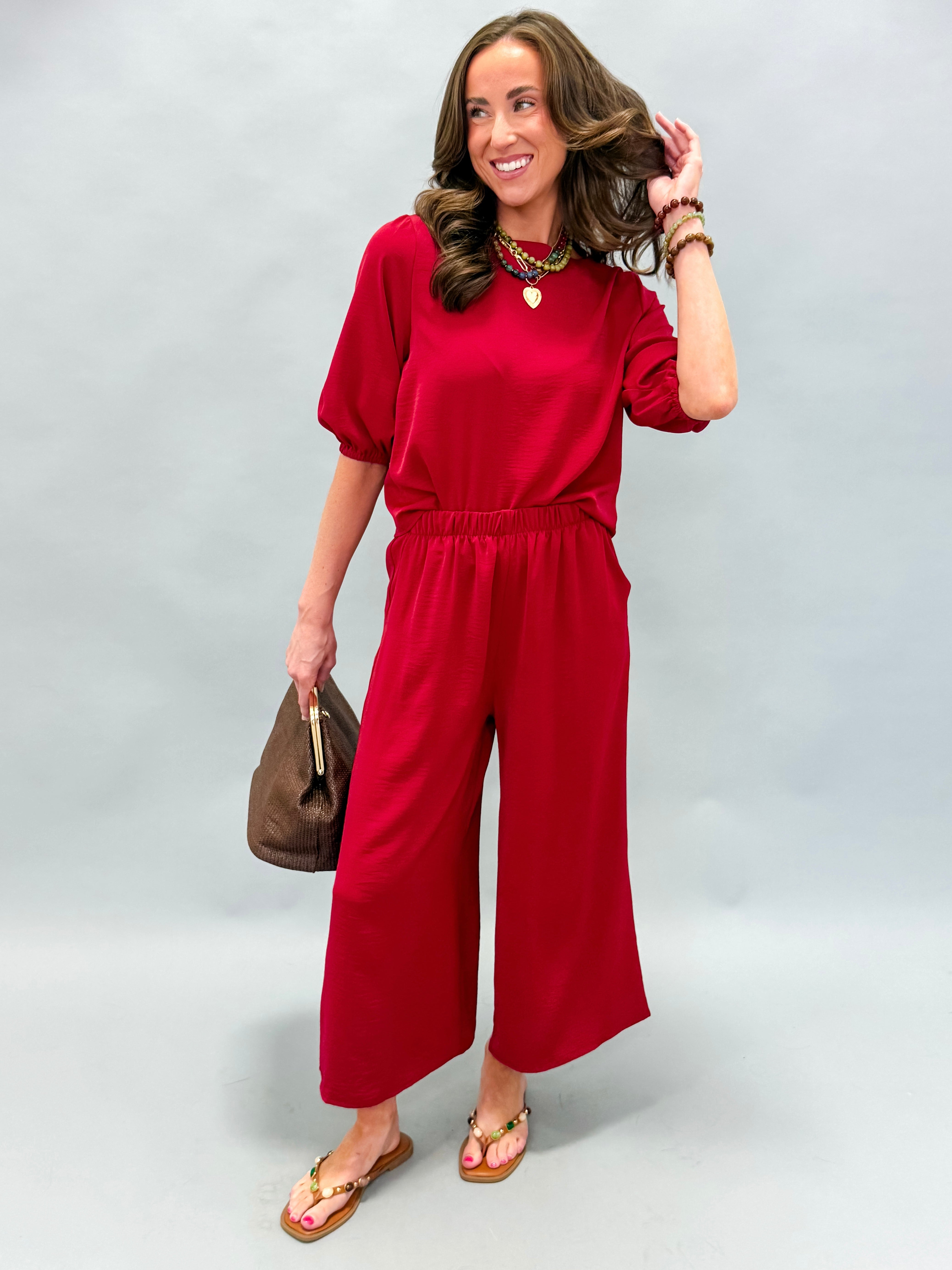 Scottie Culotte Set-Red