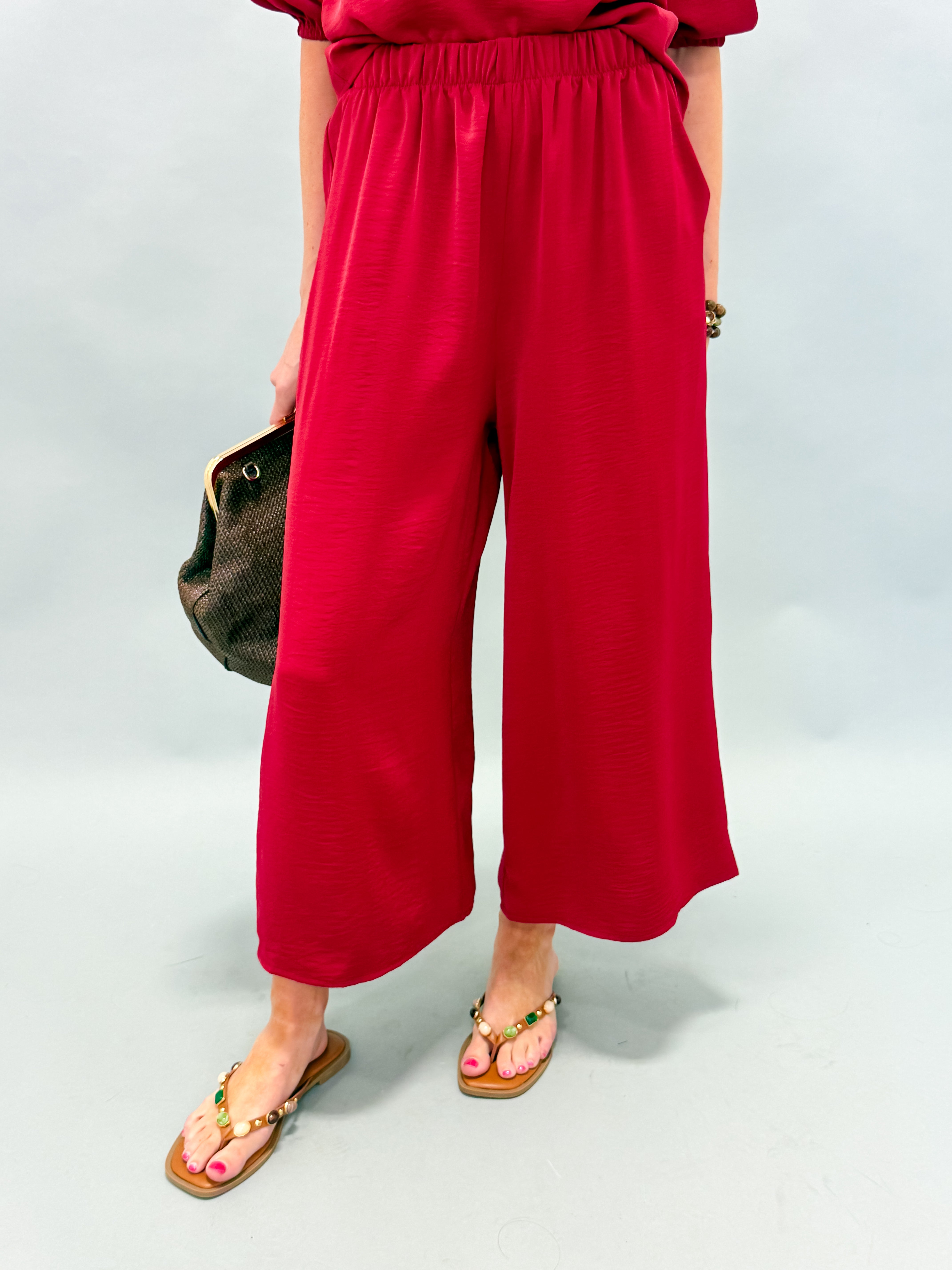 Scottie Culotte Set-Red