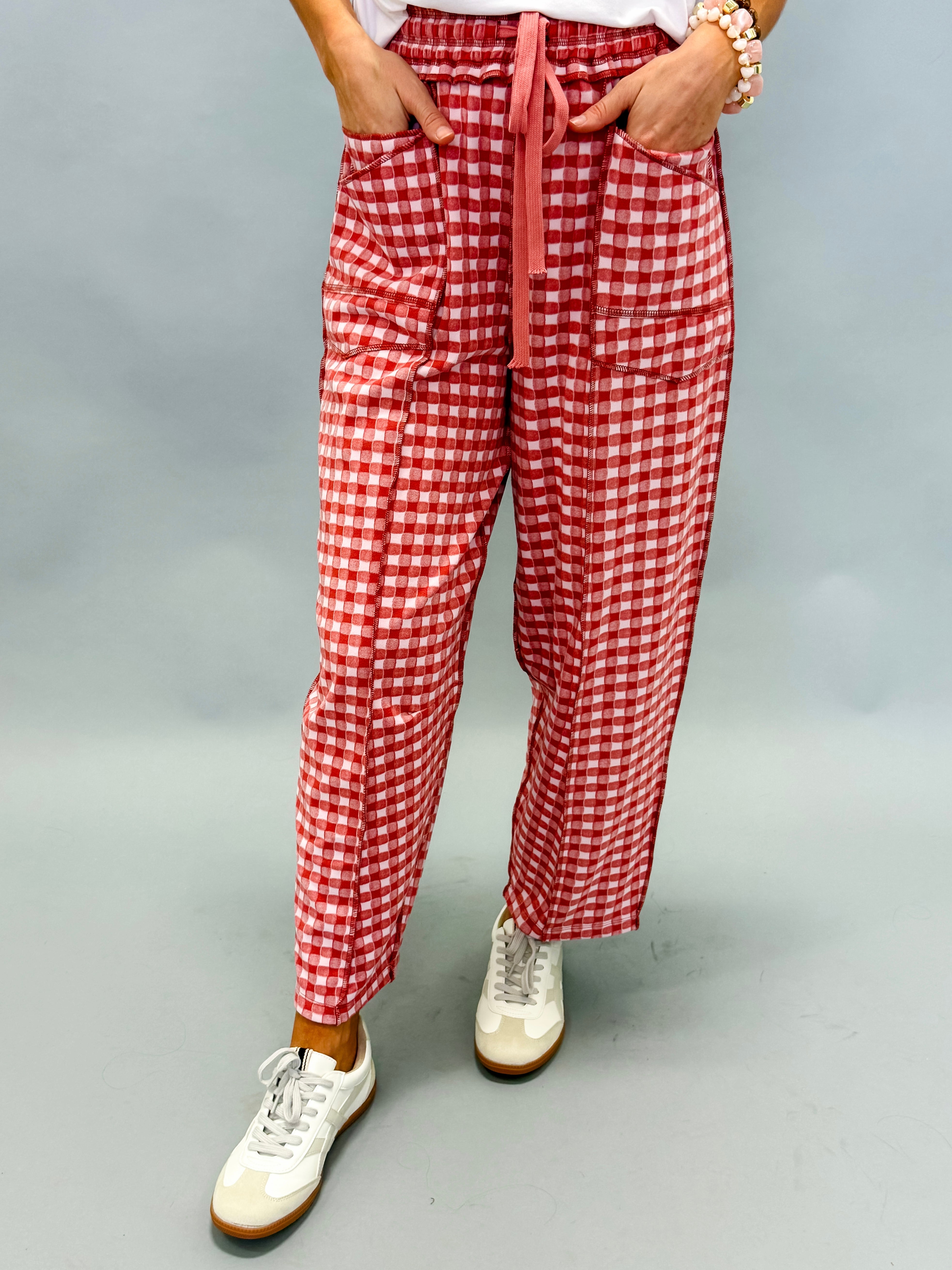 Scout Soft Barrel Utility Knit Pants-Rust Pink