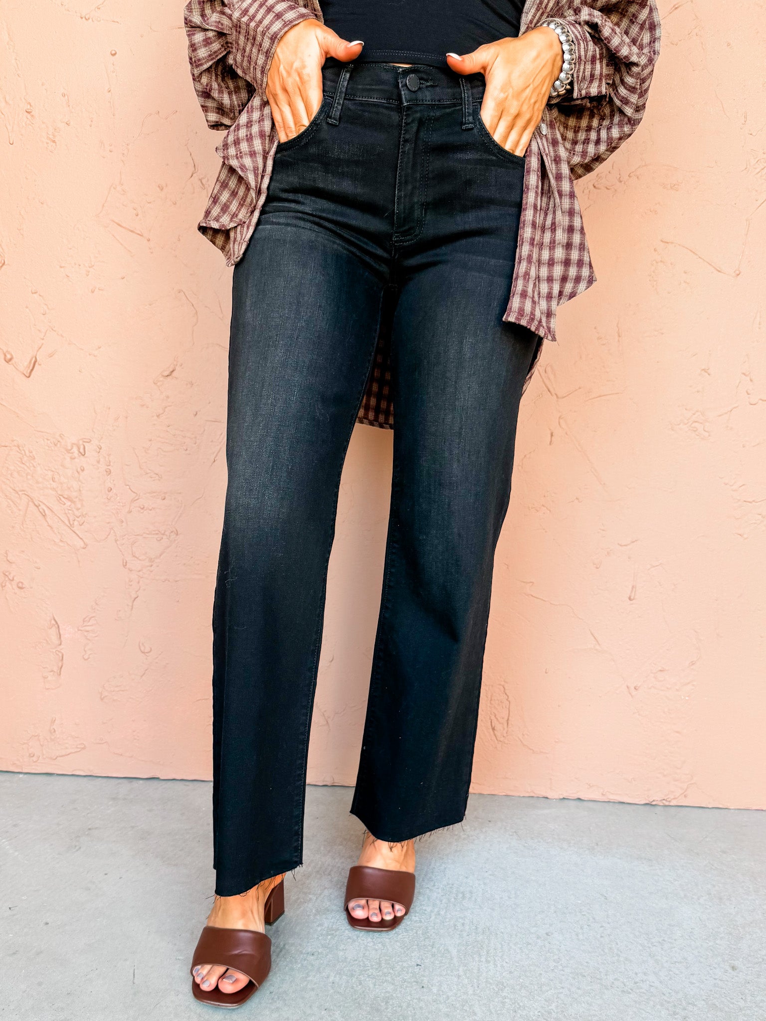 Seattle Straight High Rise Jeans-Black