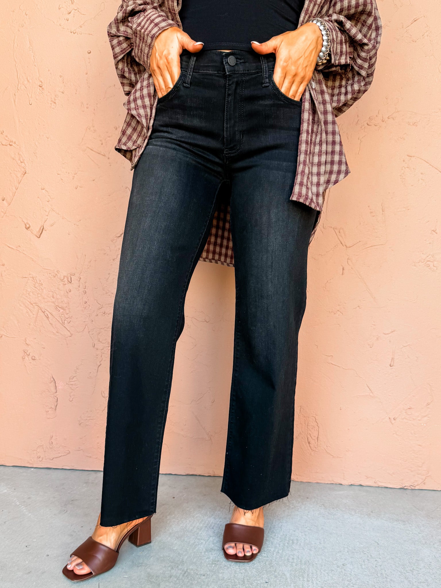 Seattle Straight High Rise Jeans-Black