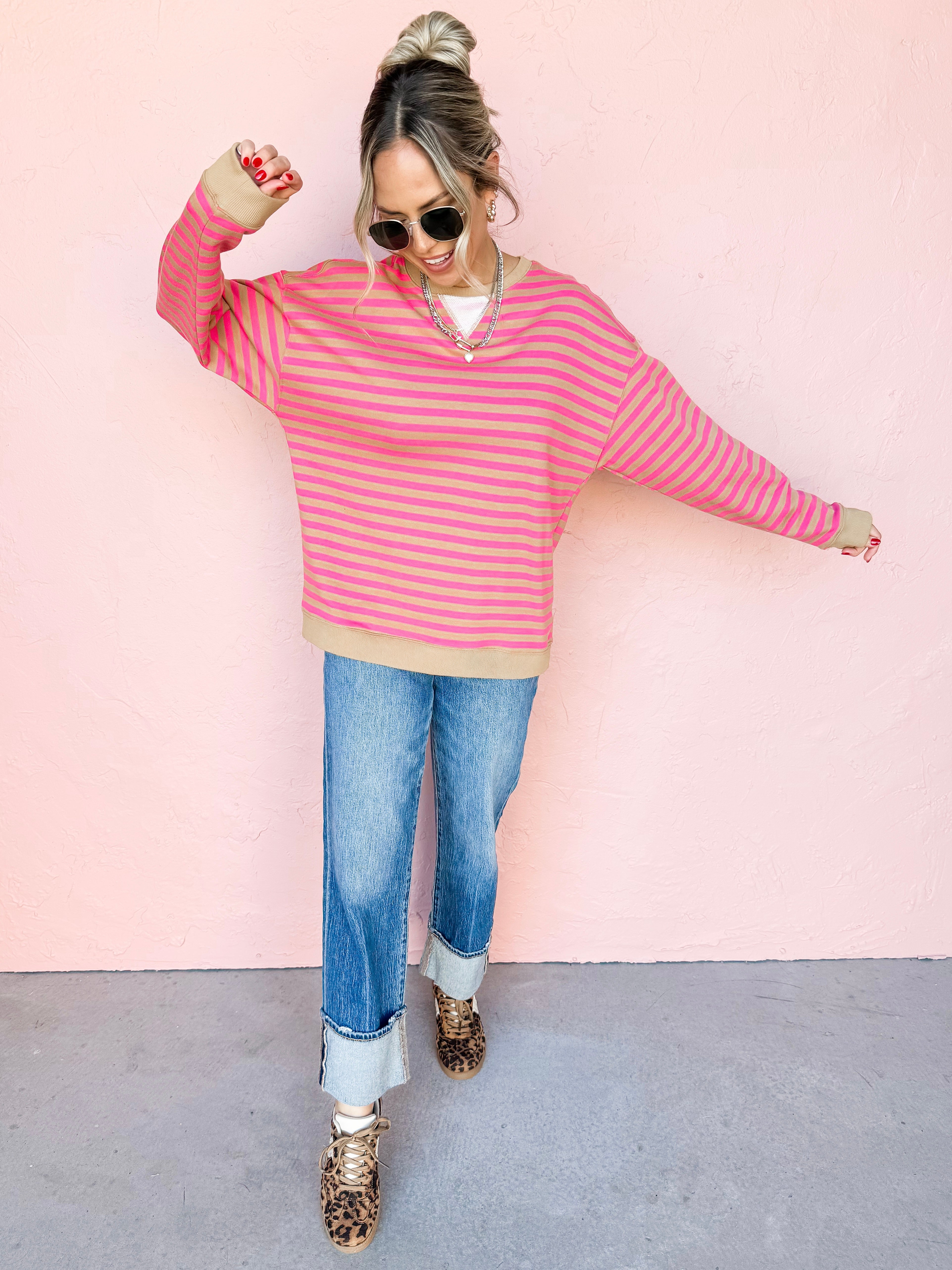 Seeing Stripes Crew Neck Top