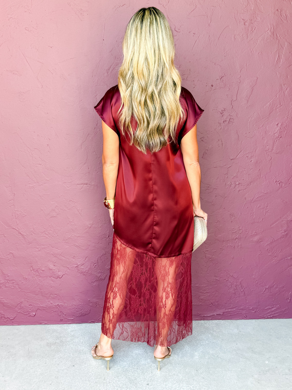 Serena Satin & Lace Maxi Dress