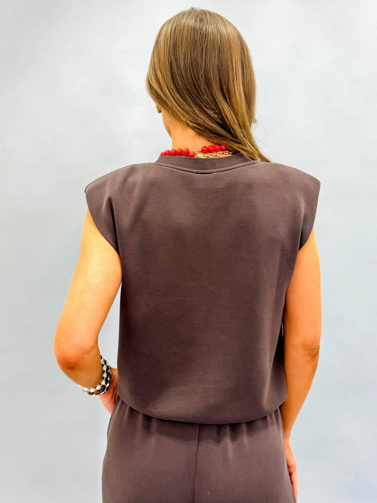 Shayla Modal Sleeveless Muscle Top-Espresso