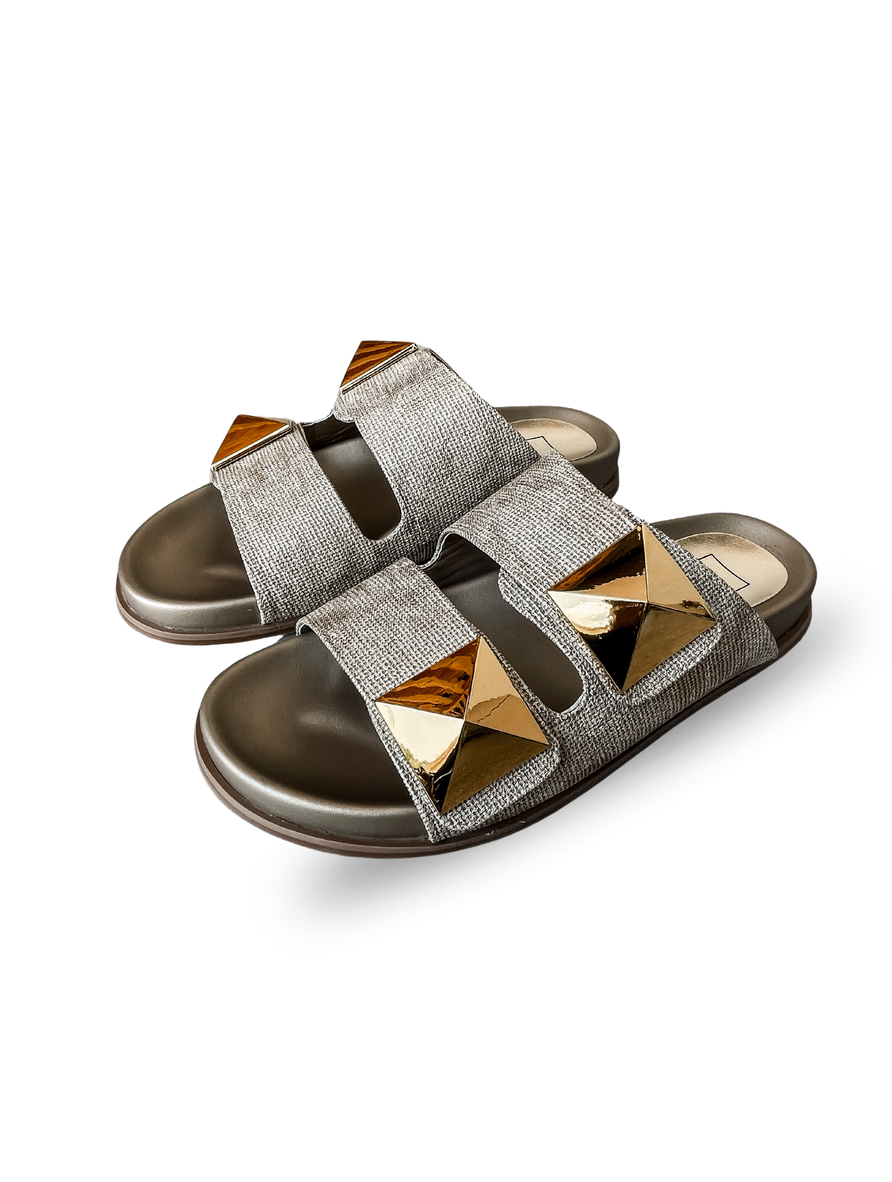 [ShuShop] Bernarda Slide Sandals-Gold Woven