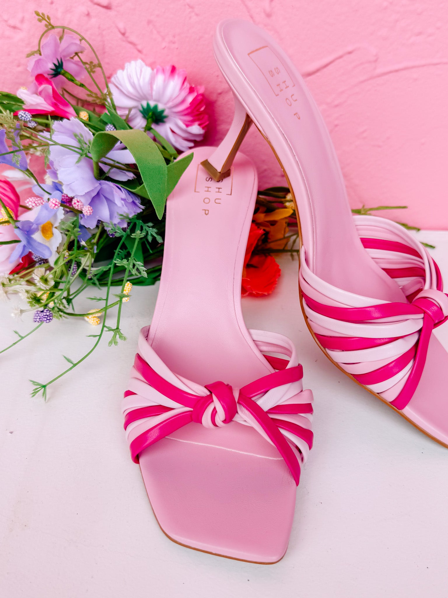 [ShuShop] Georgina Pink Multi Heels