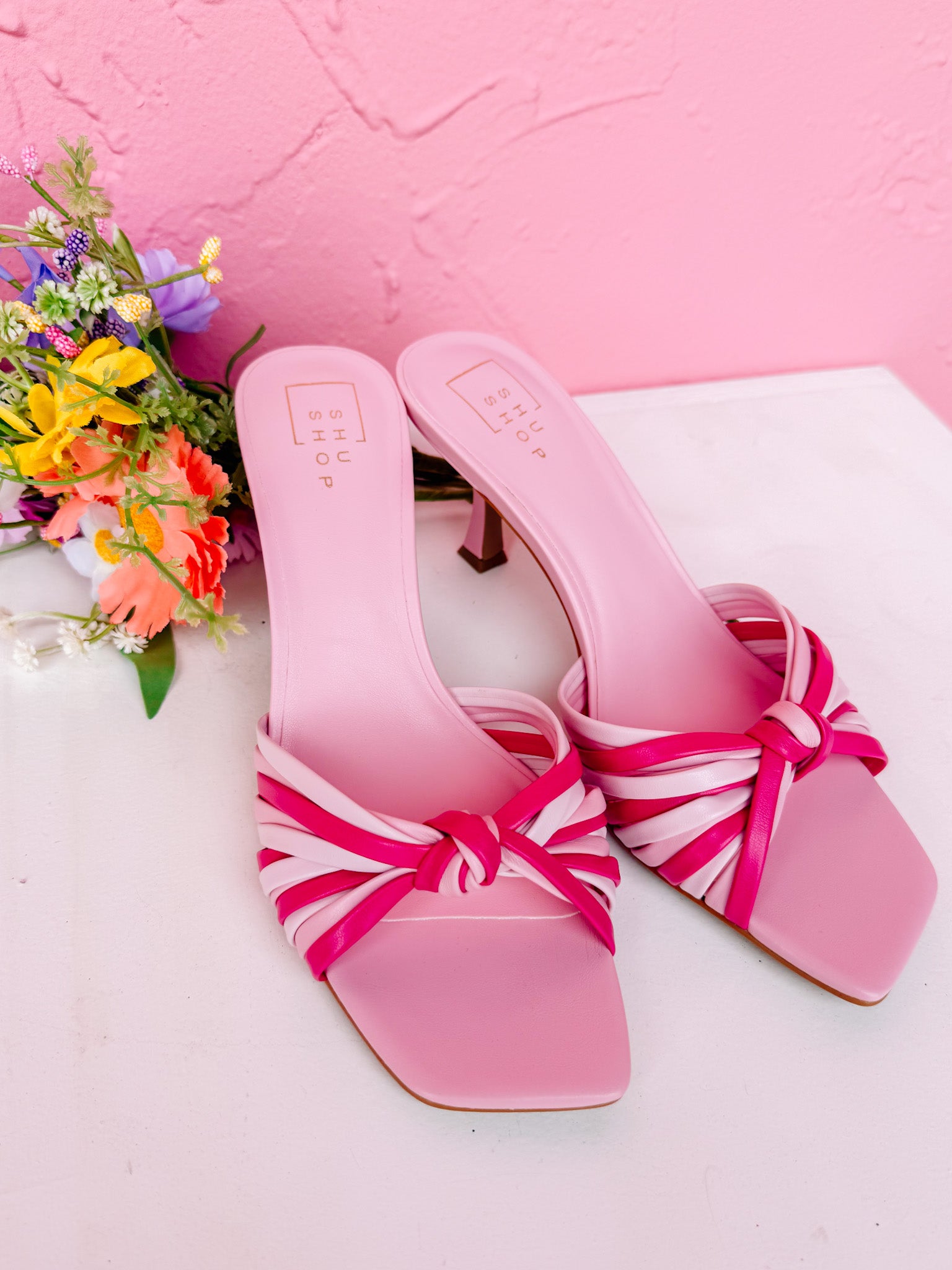 [ShuShop] Georgina Pink Multi Heels