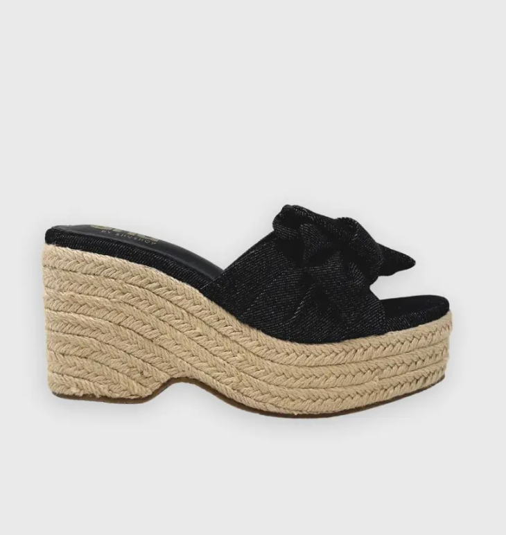 [ShuShop] Ingrid Espadrille Wedges-Black