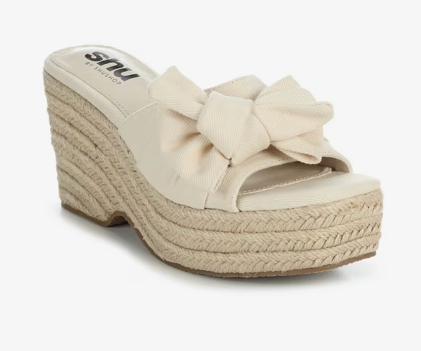 [ShuShop] Ingrid Espadrille Wedges-Bone