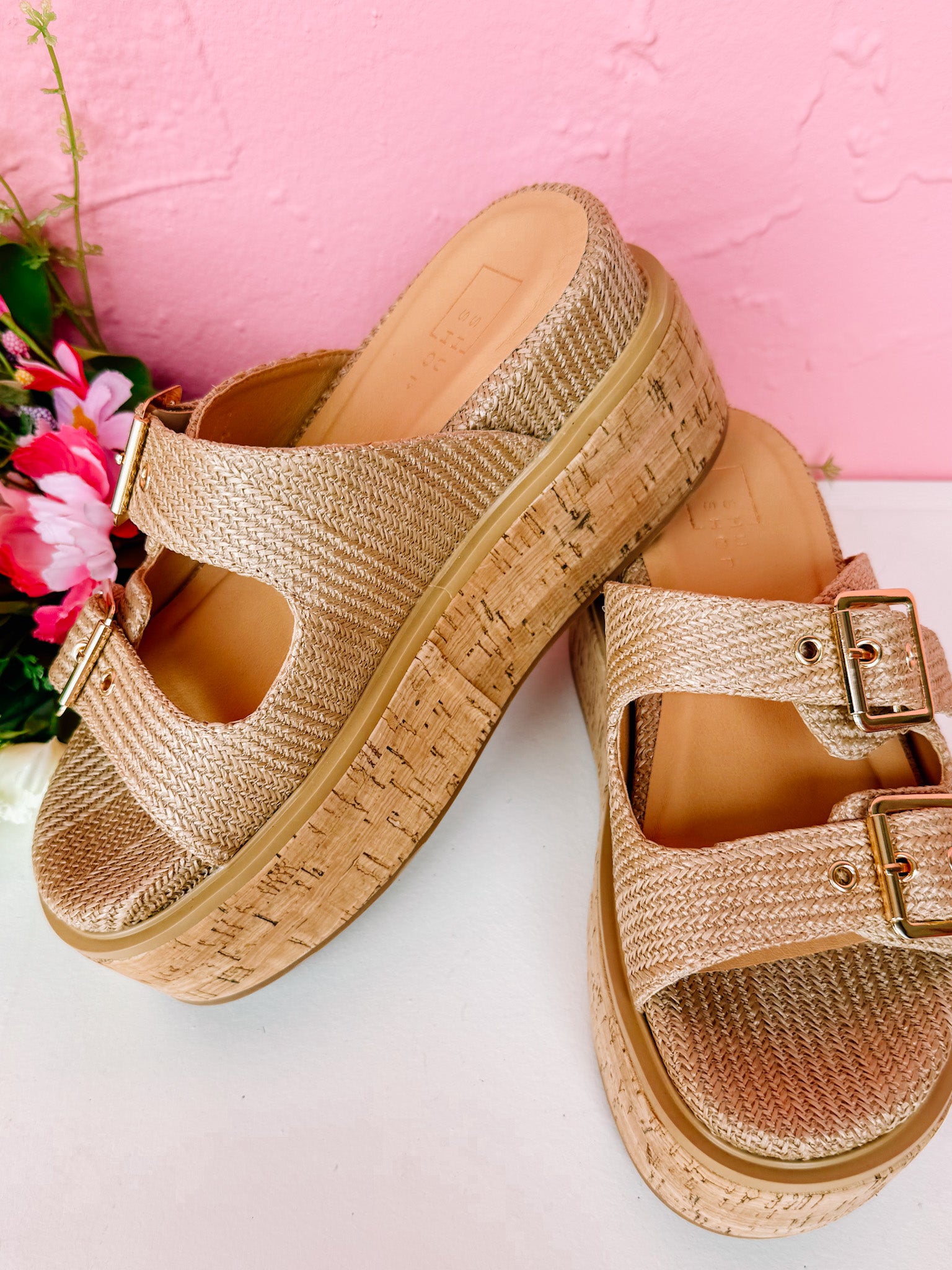 [ShuShop] Lucinda Natural Woven Platform Sandal