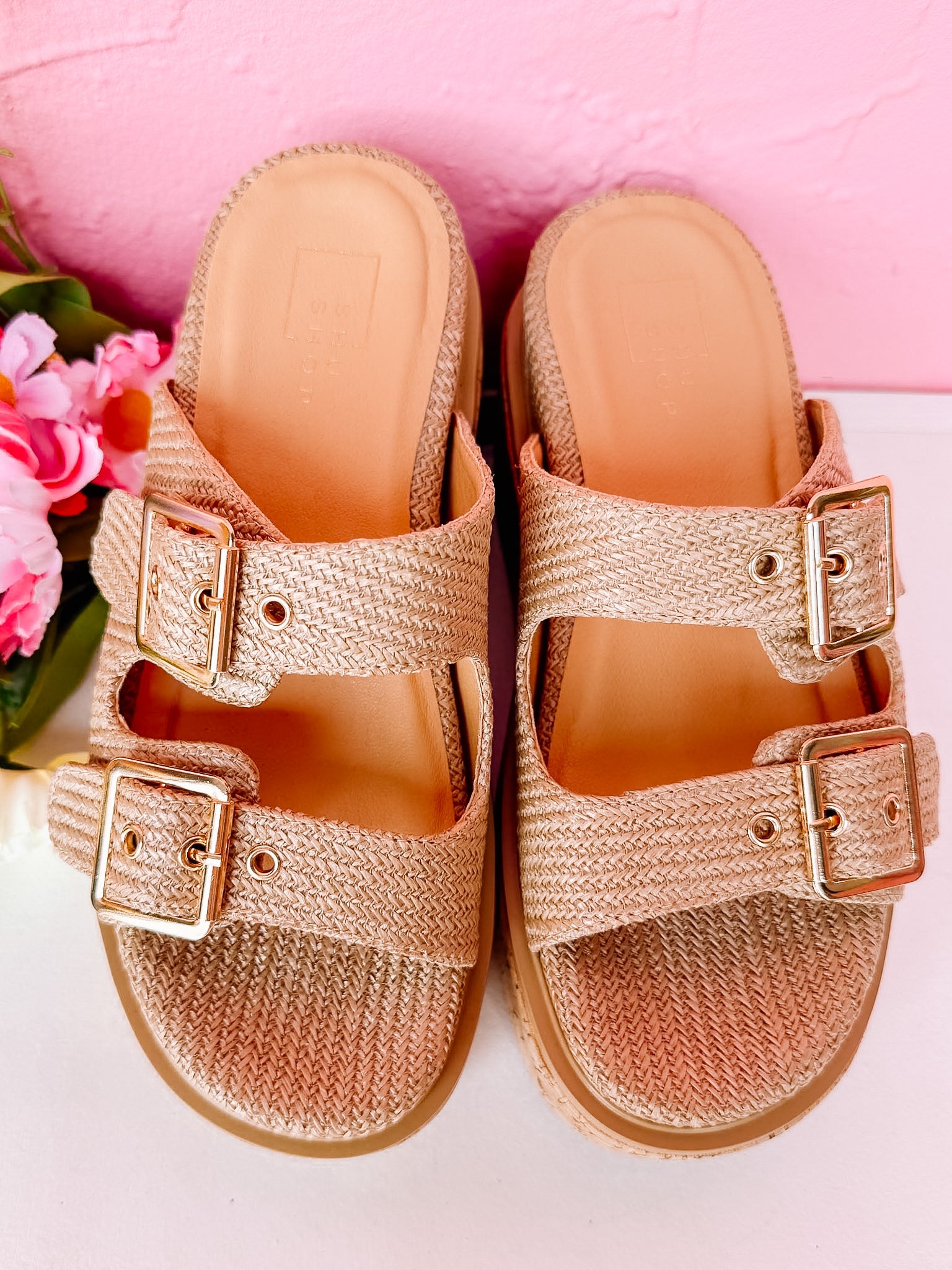 [ShuShop] Lucinda Natural Woven Platform Sandal