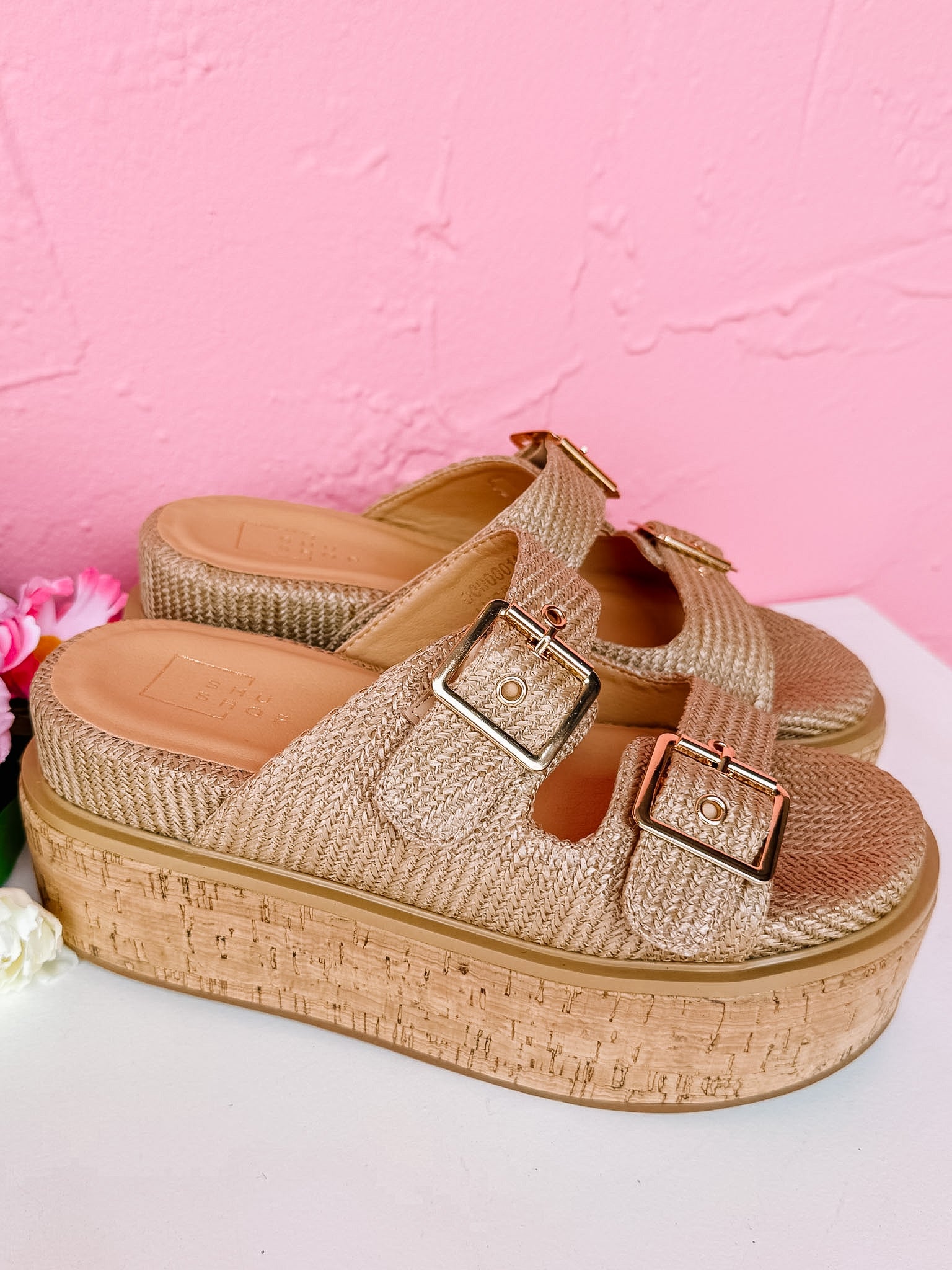 [ShuShop] Lucinda Natural Woven Platform Sandal