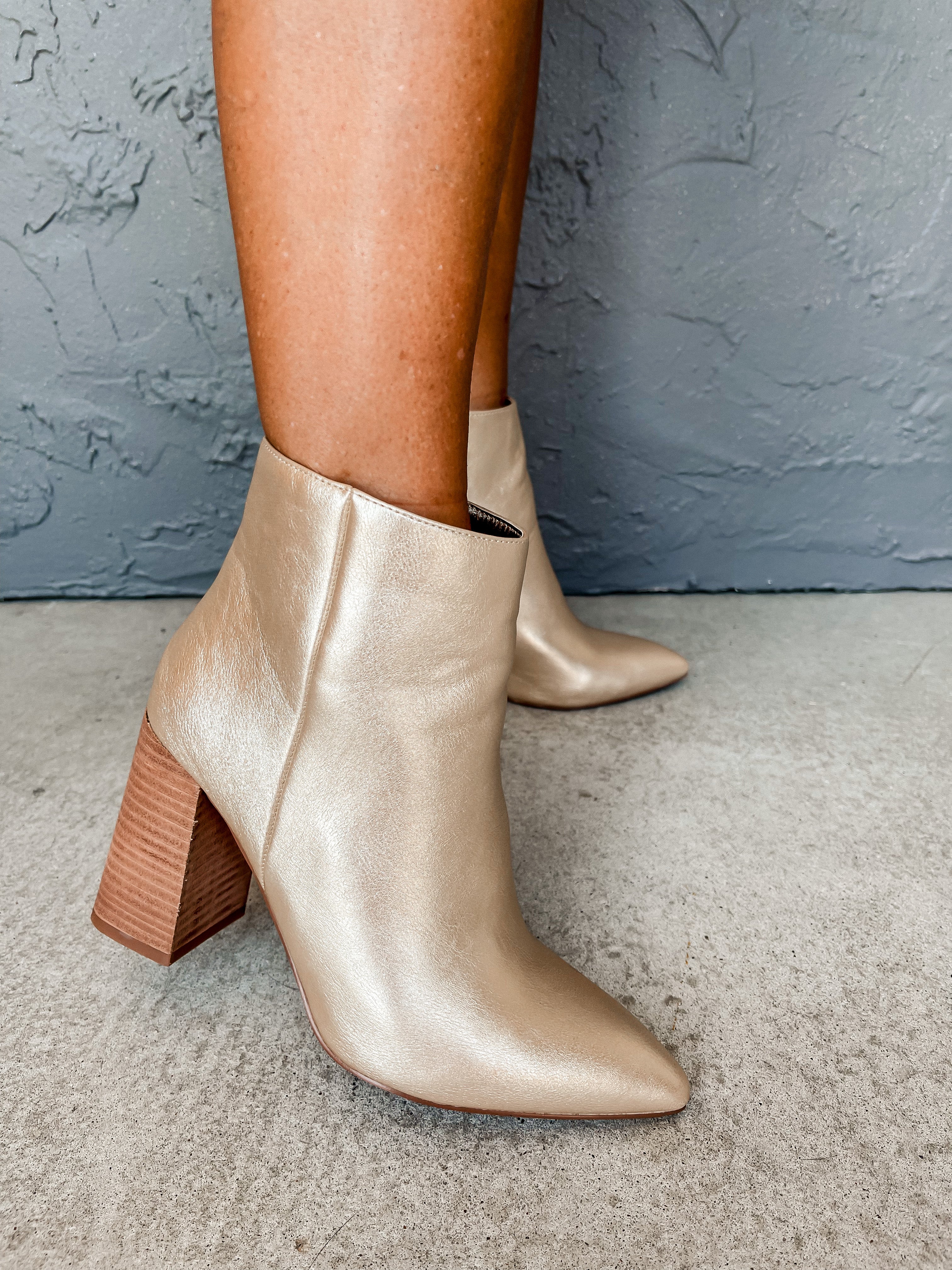 [ShuShop] Veronica Ankle Boot-Light Gold