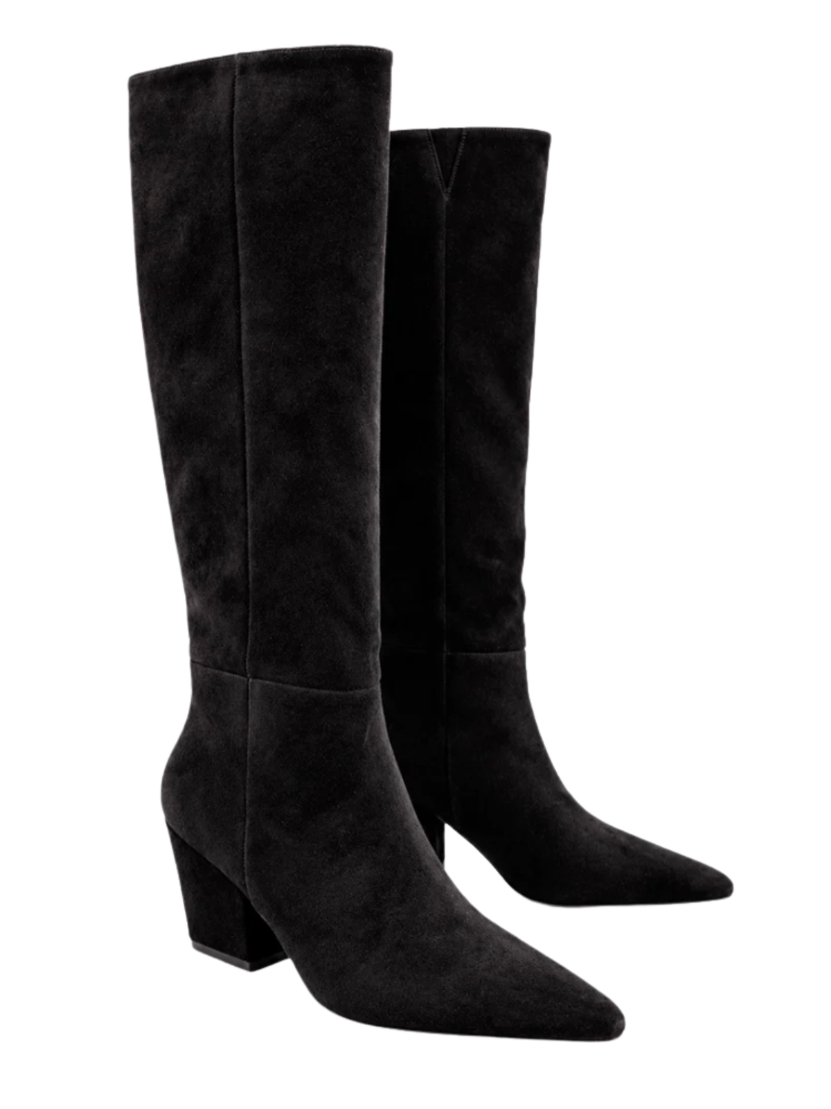 [Shu Shop] Zelena Suede Knee High Boot-Black