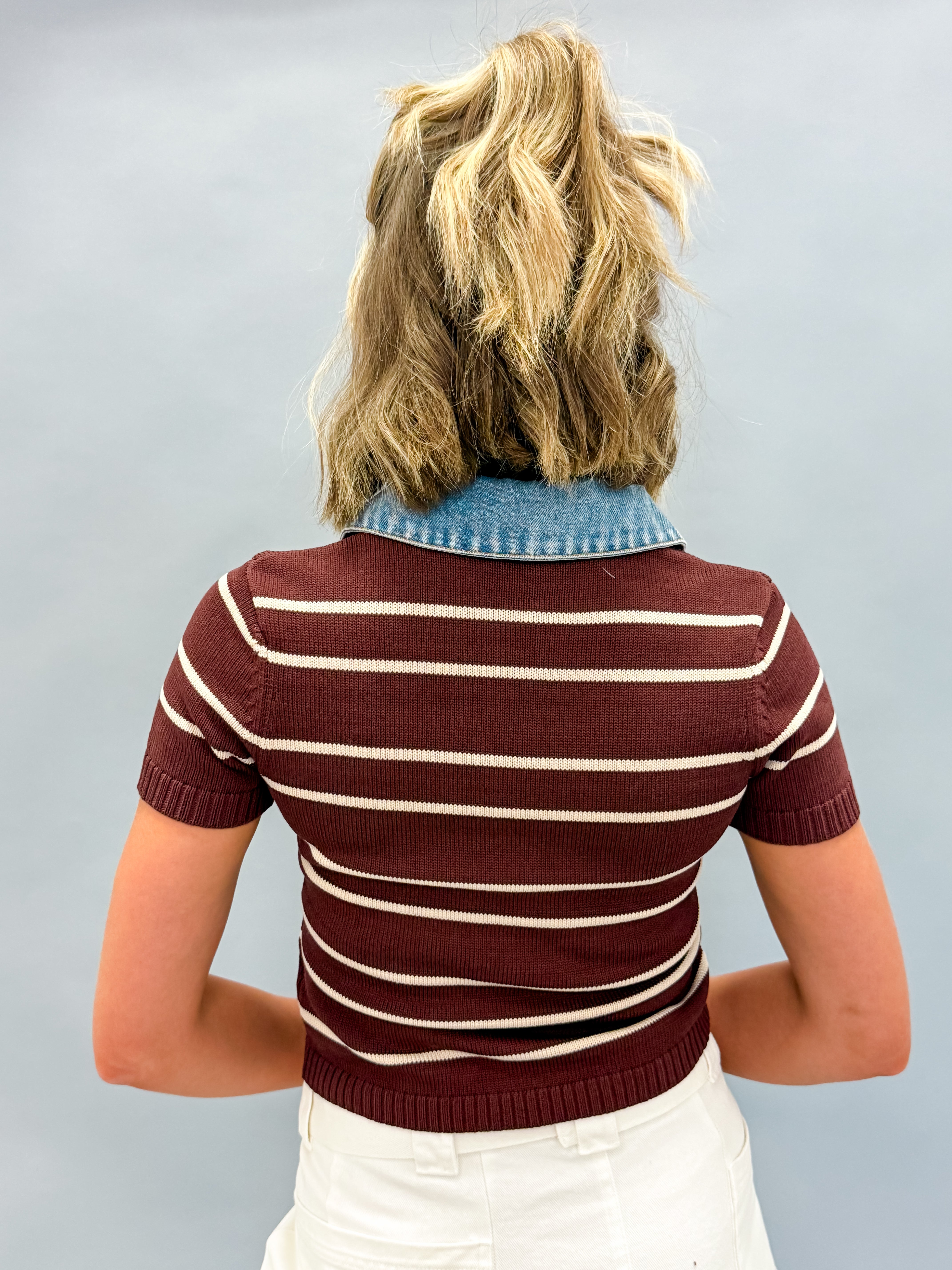Shyla Striped Contrast Top
