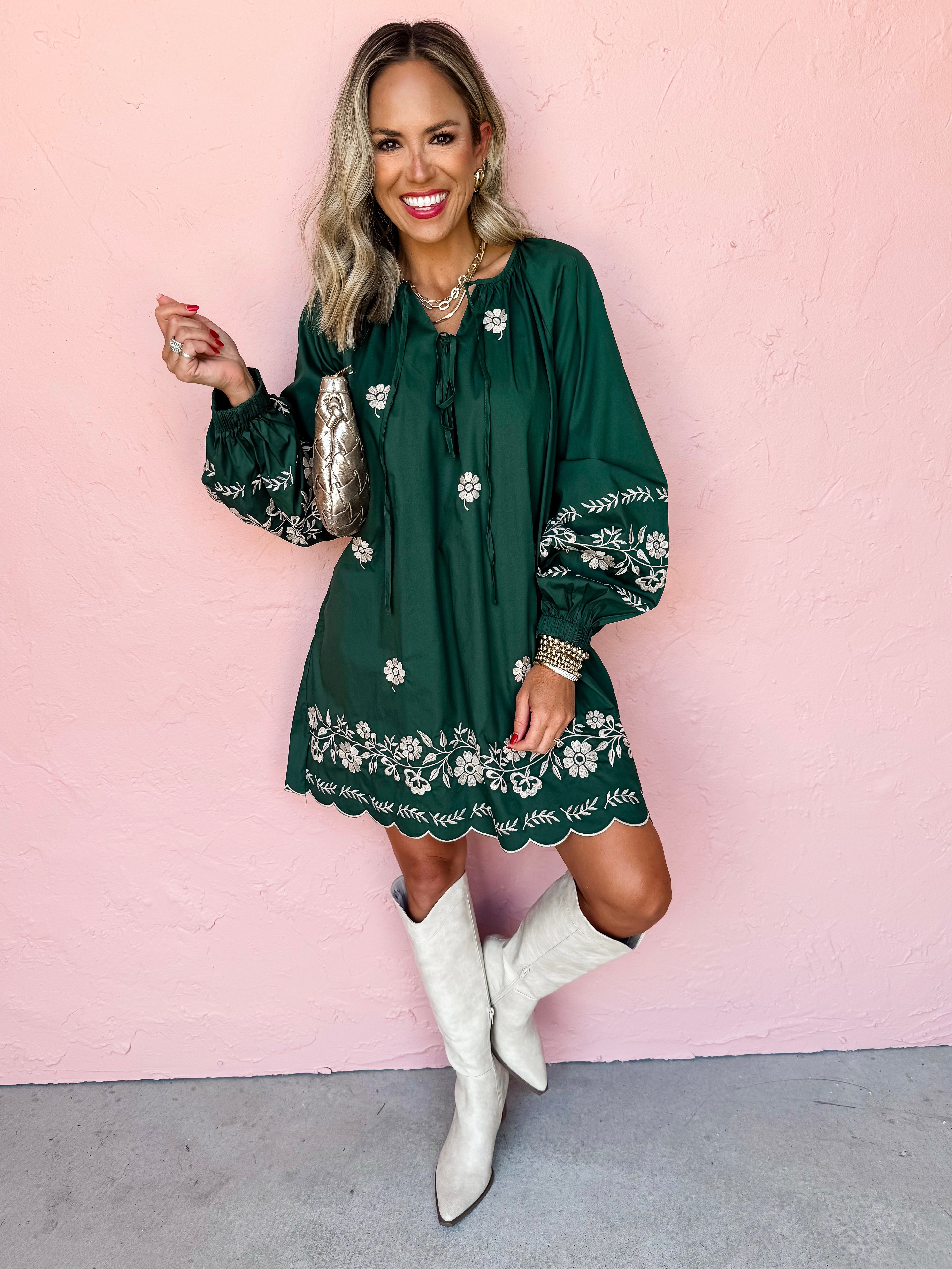 Simple Affection Embroidered Mini Dress