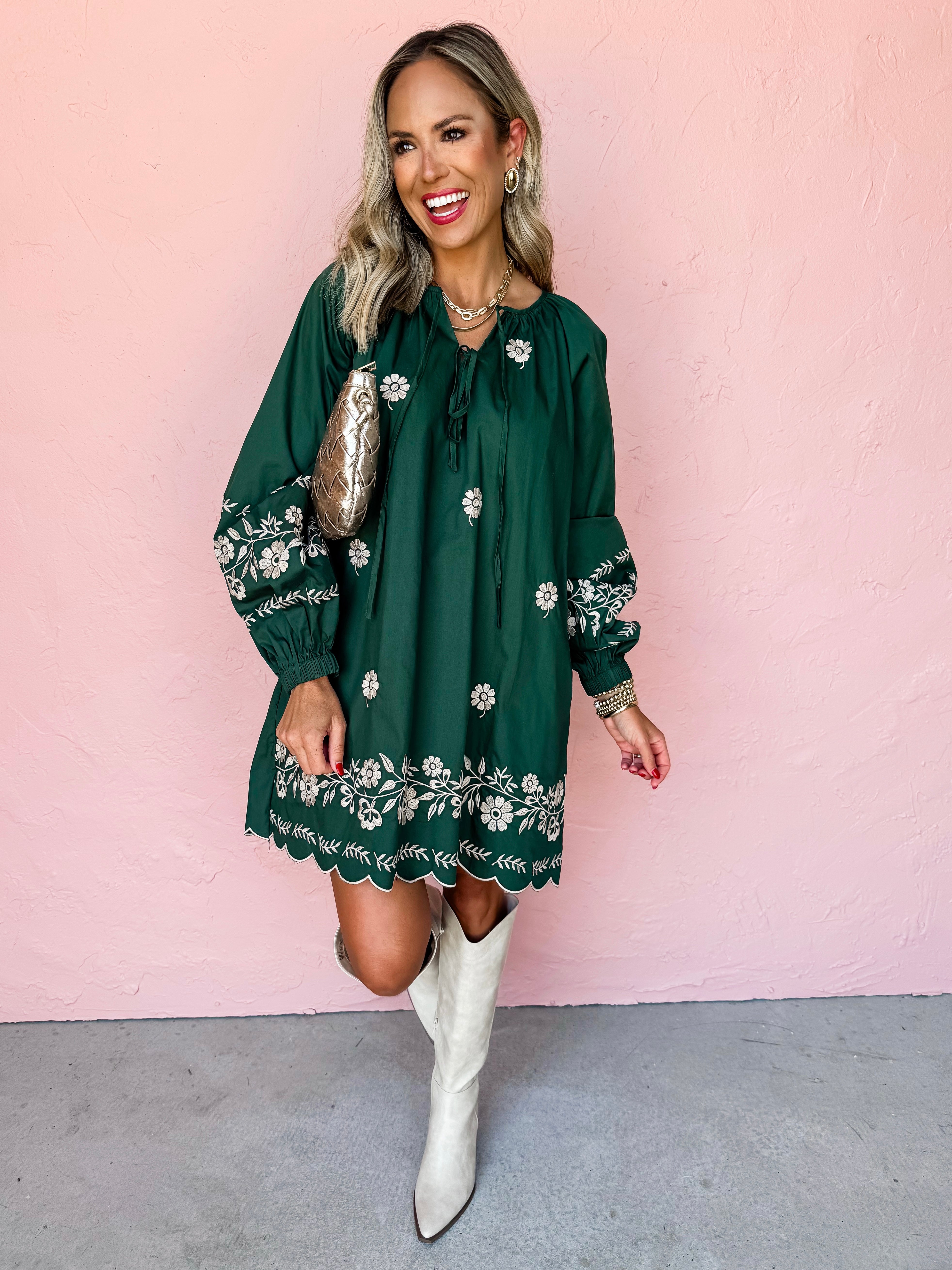 Simple Affection Embroidered Mini Dress