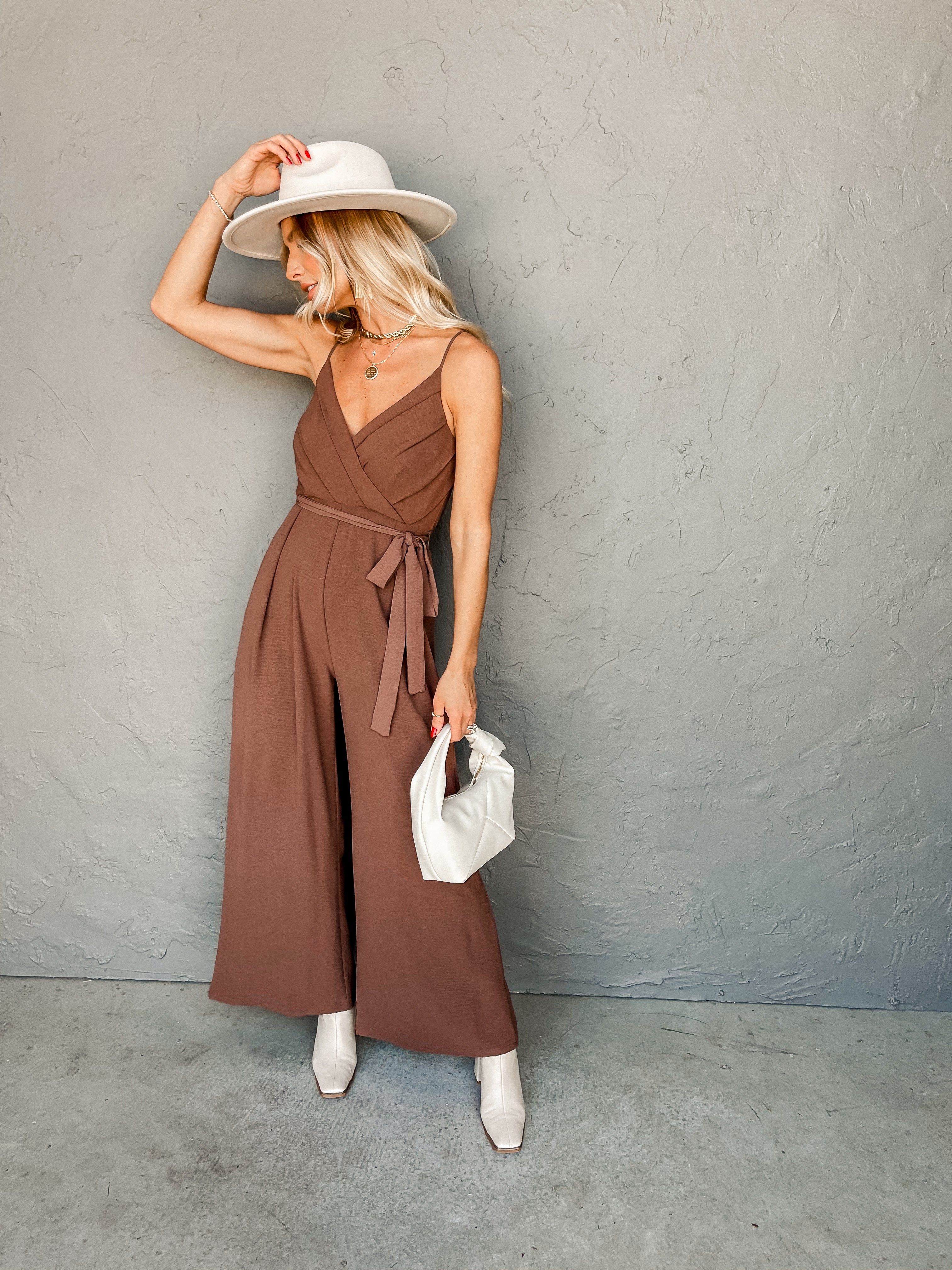 Simple Melody Pleated Cami Jumpsuit