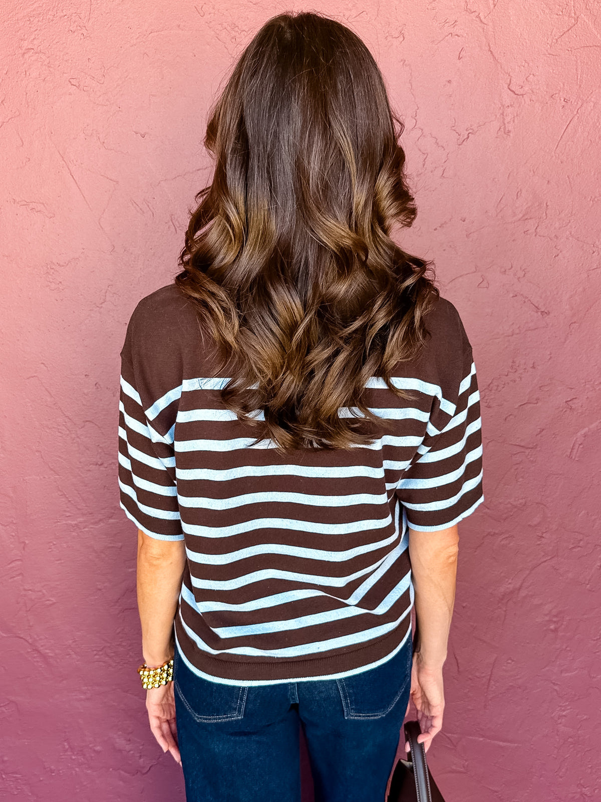 Sloane Short Sleeve Striped Sweater