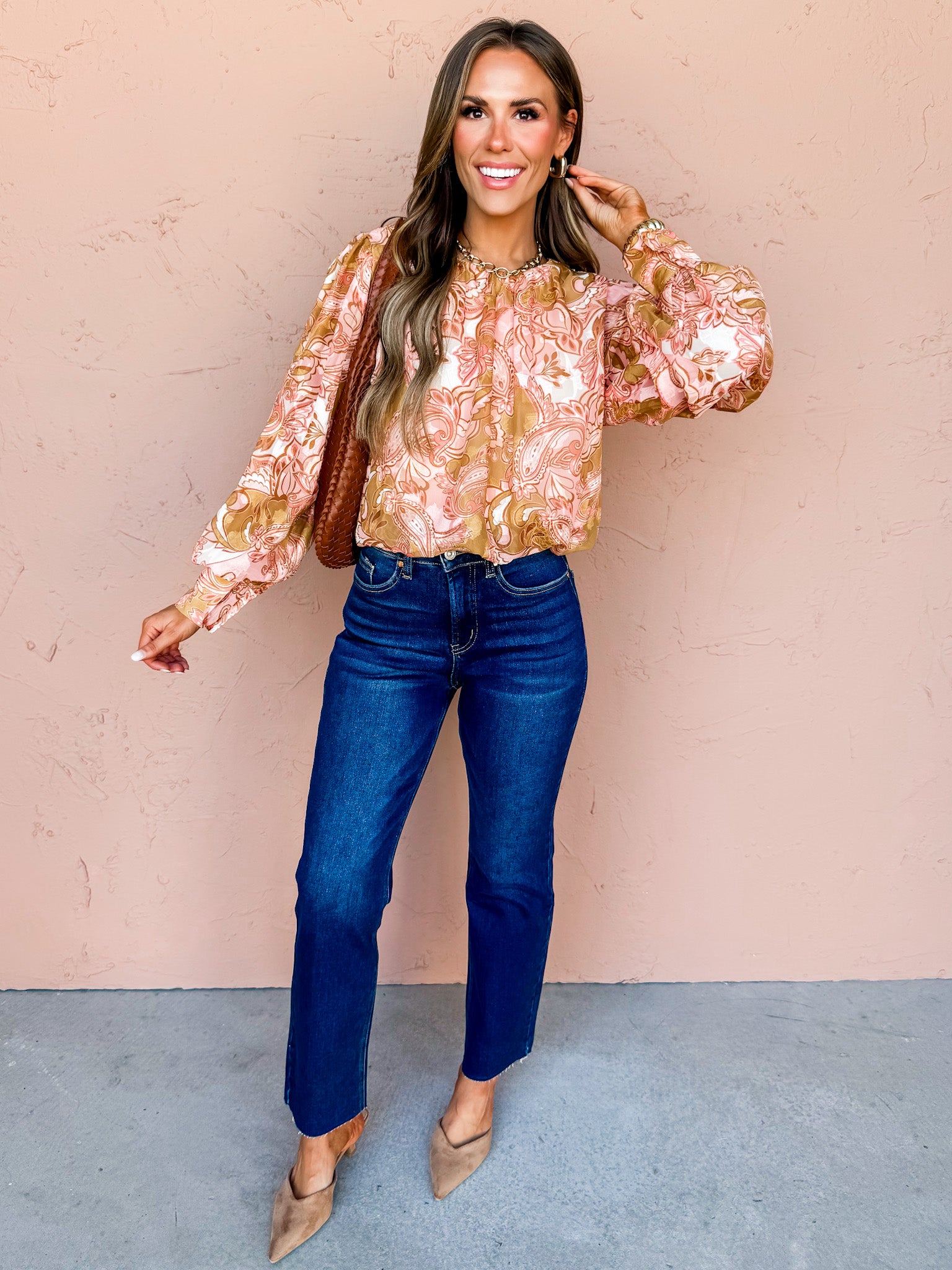 Well Poised Paisley Long Sleeve Top