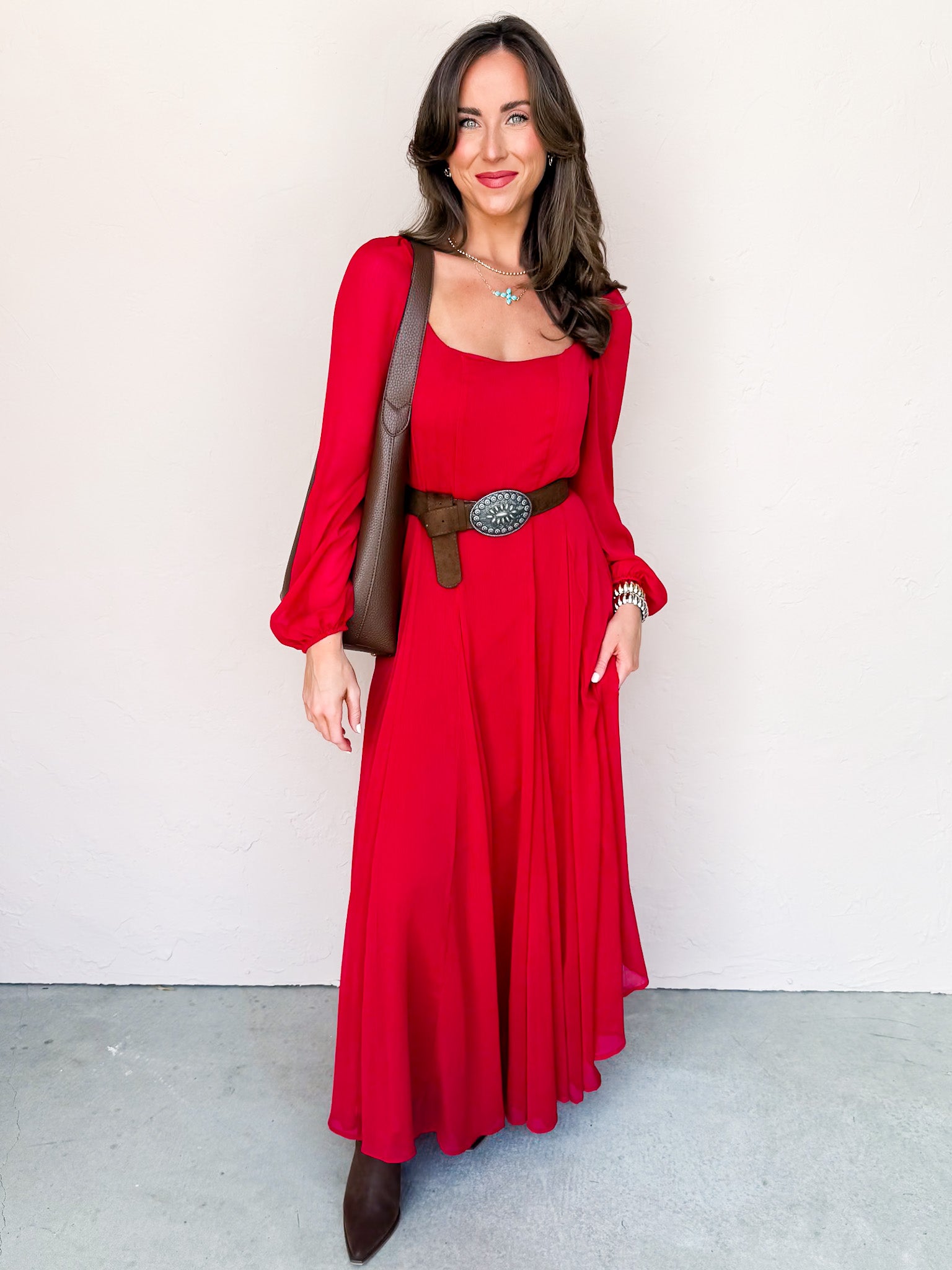 Solid Truth Square Neck Maxi Dress