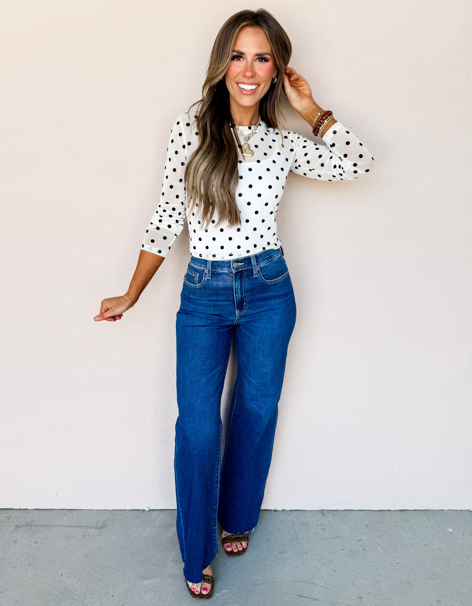 Spotlight Darling Polka Dot Mesh Top
