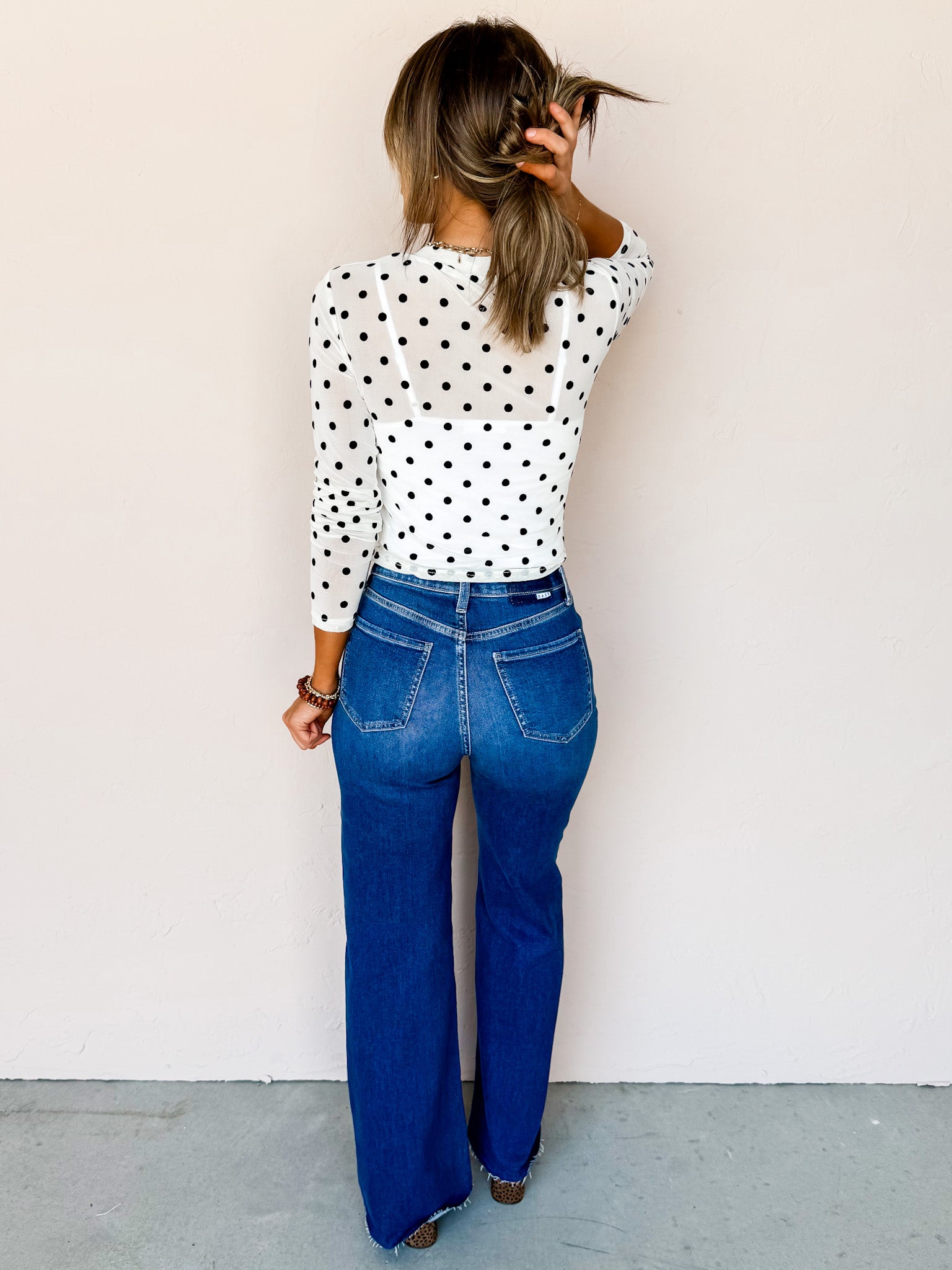 Spotlight Darling Polka Dot Mesh Top