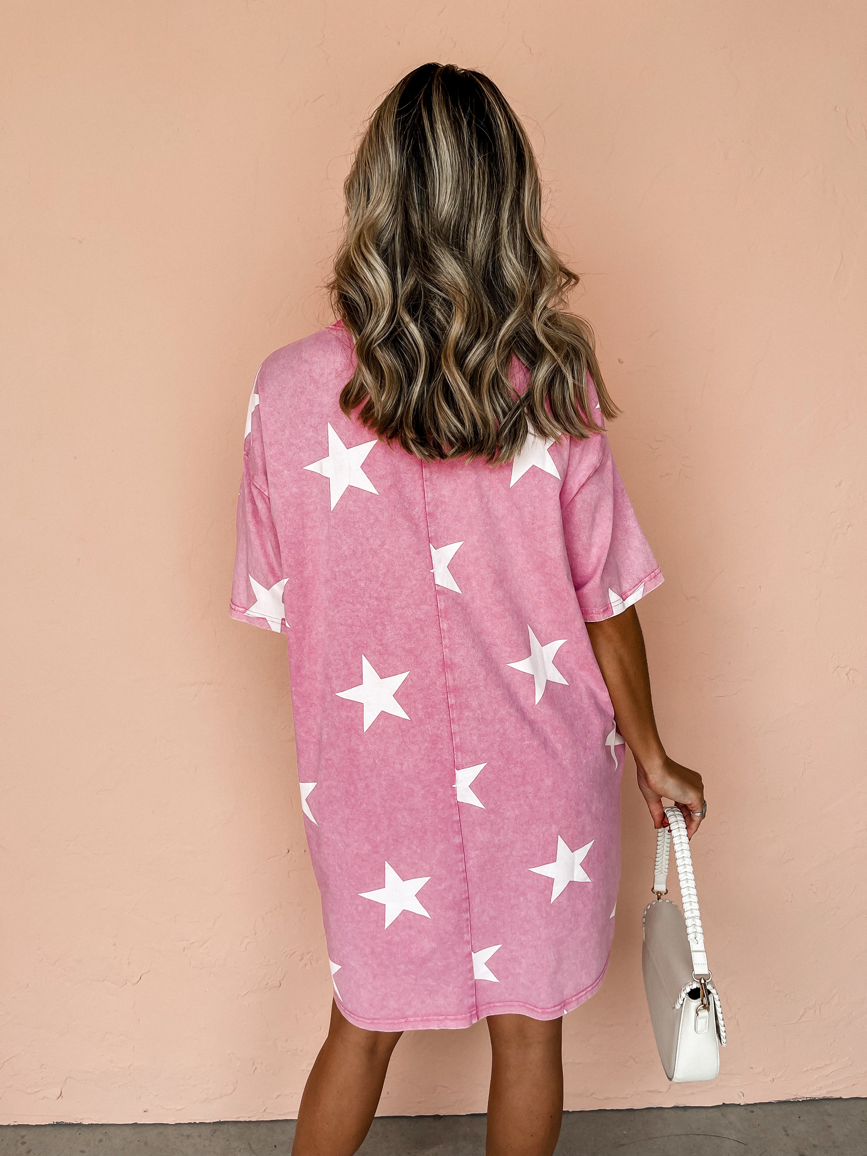 Star Gazing Tunic Dress-Pink