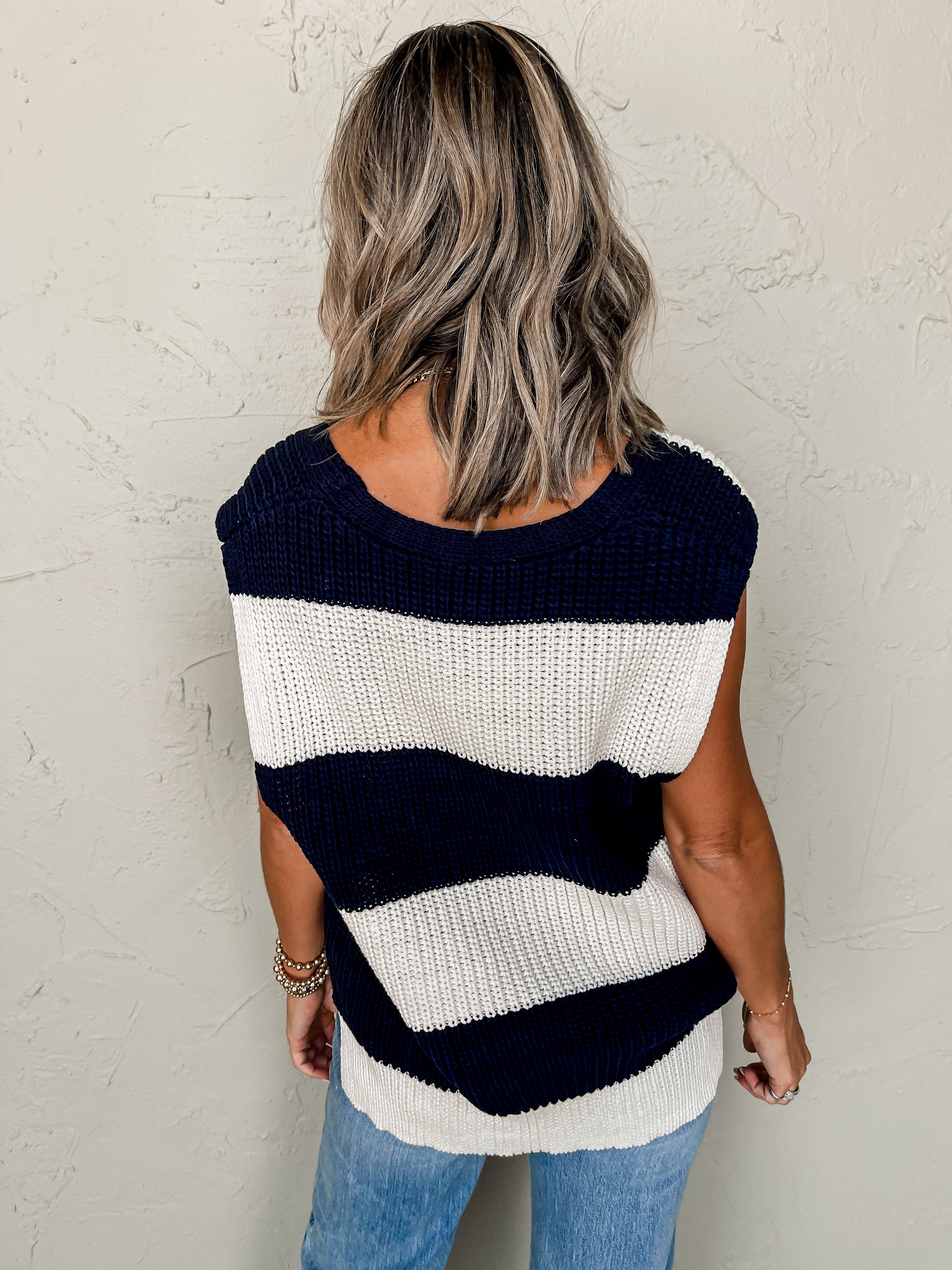 Start The Day Sleeveless Striped Top