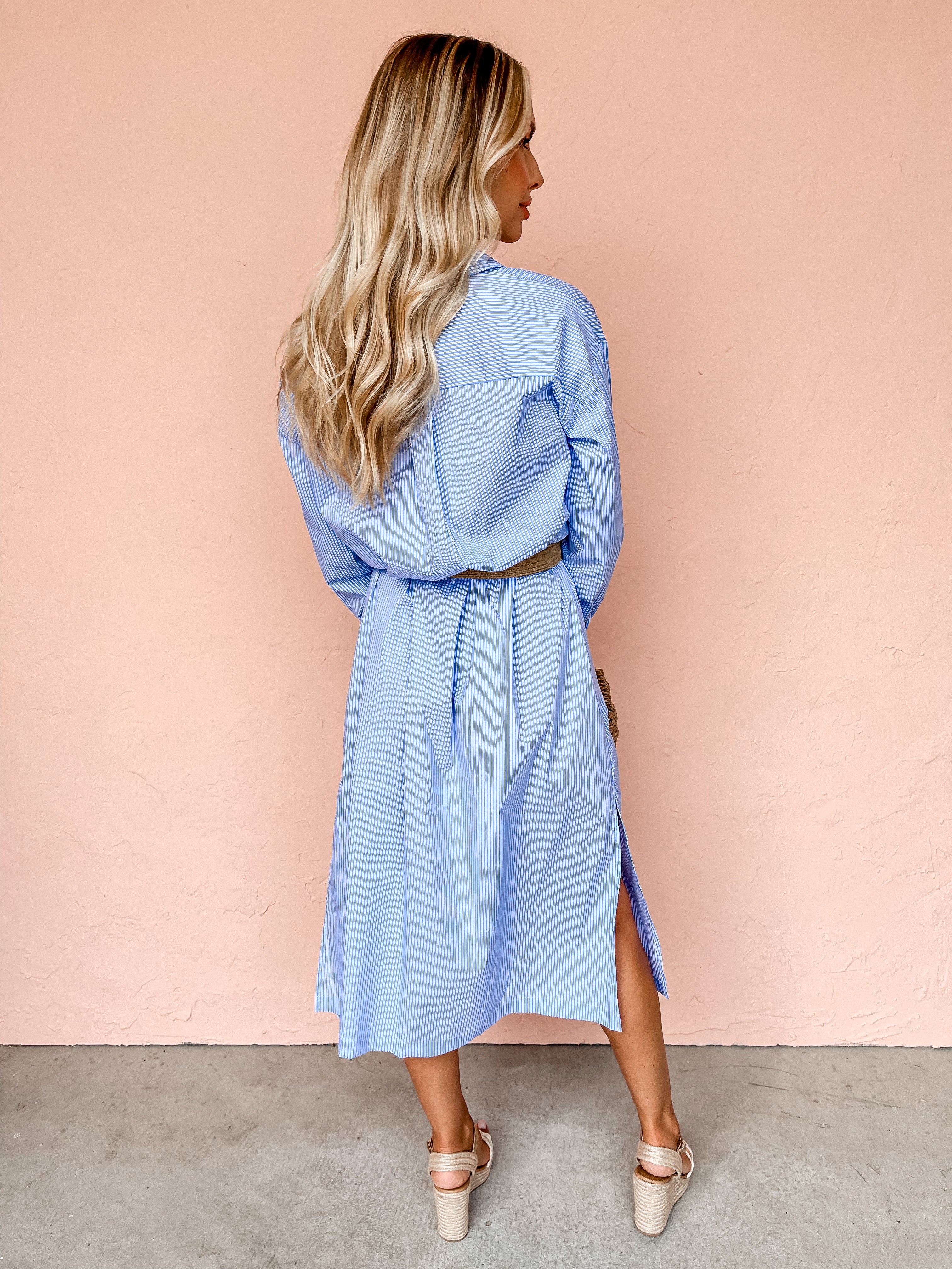 Stay Encouraged Button Front Shirt Dress