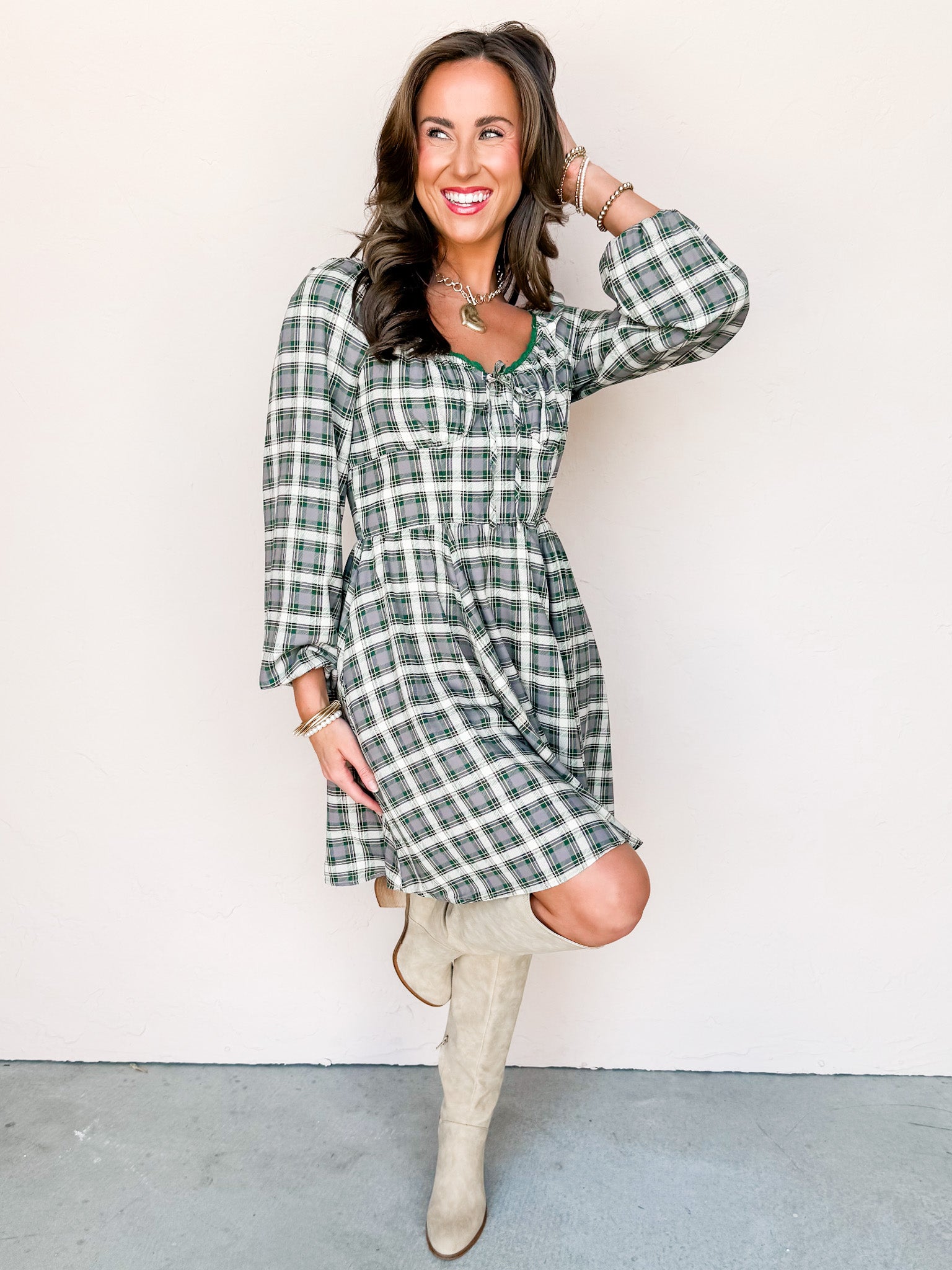 Steal My Heart Plaid Mini Dress