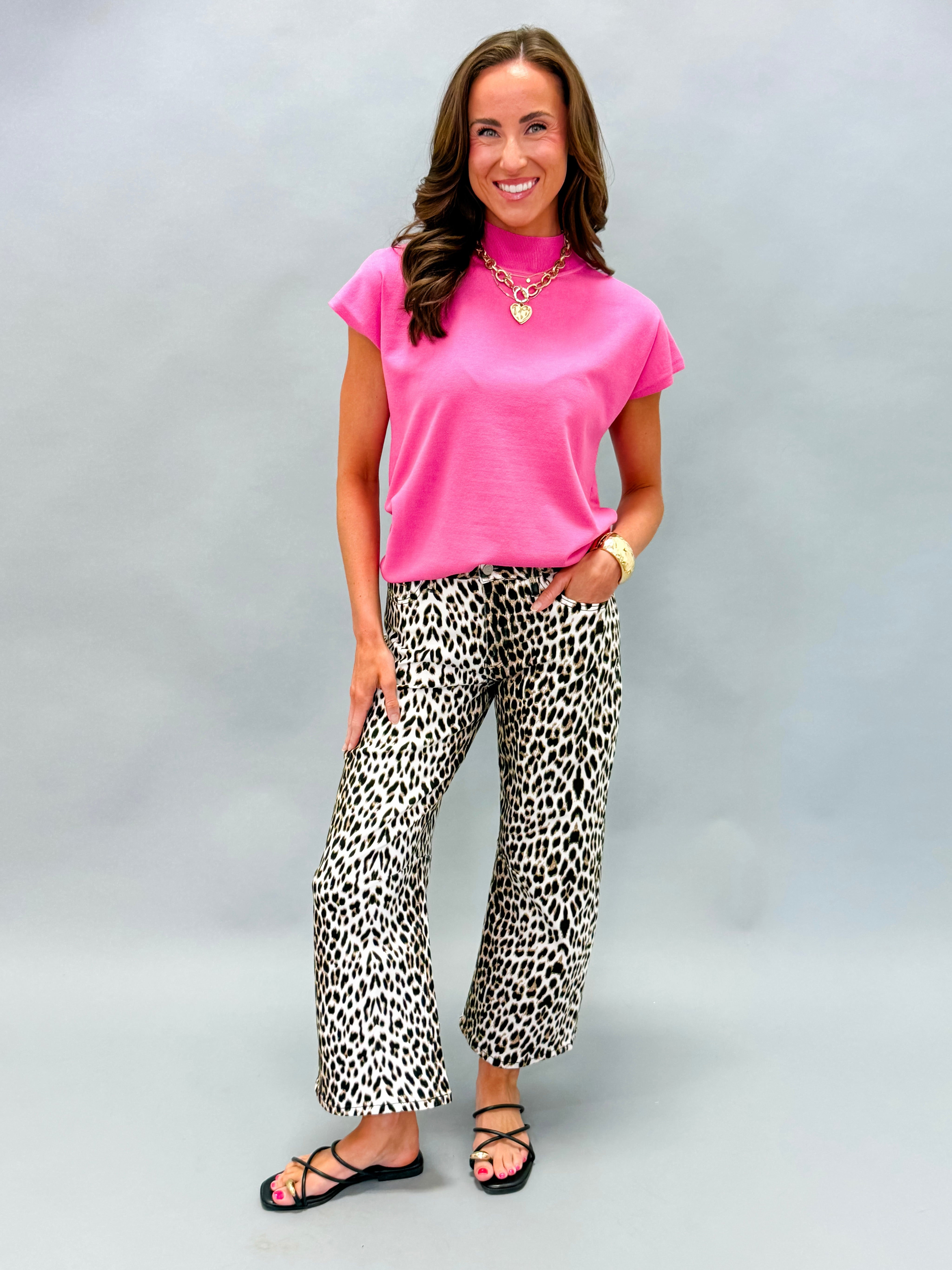 Story Mock Neck Sweater-Pink
