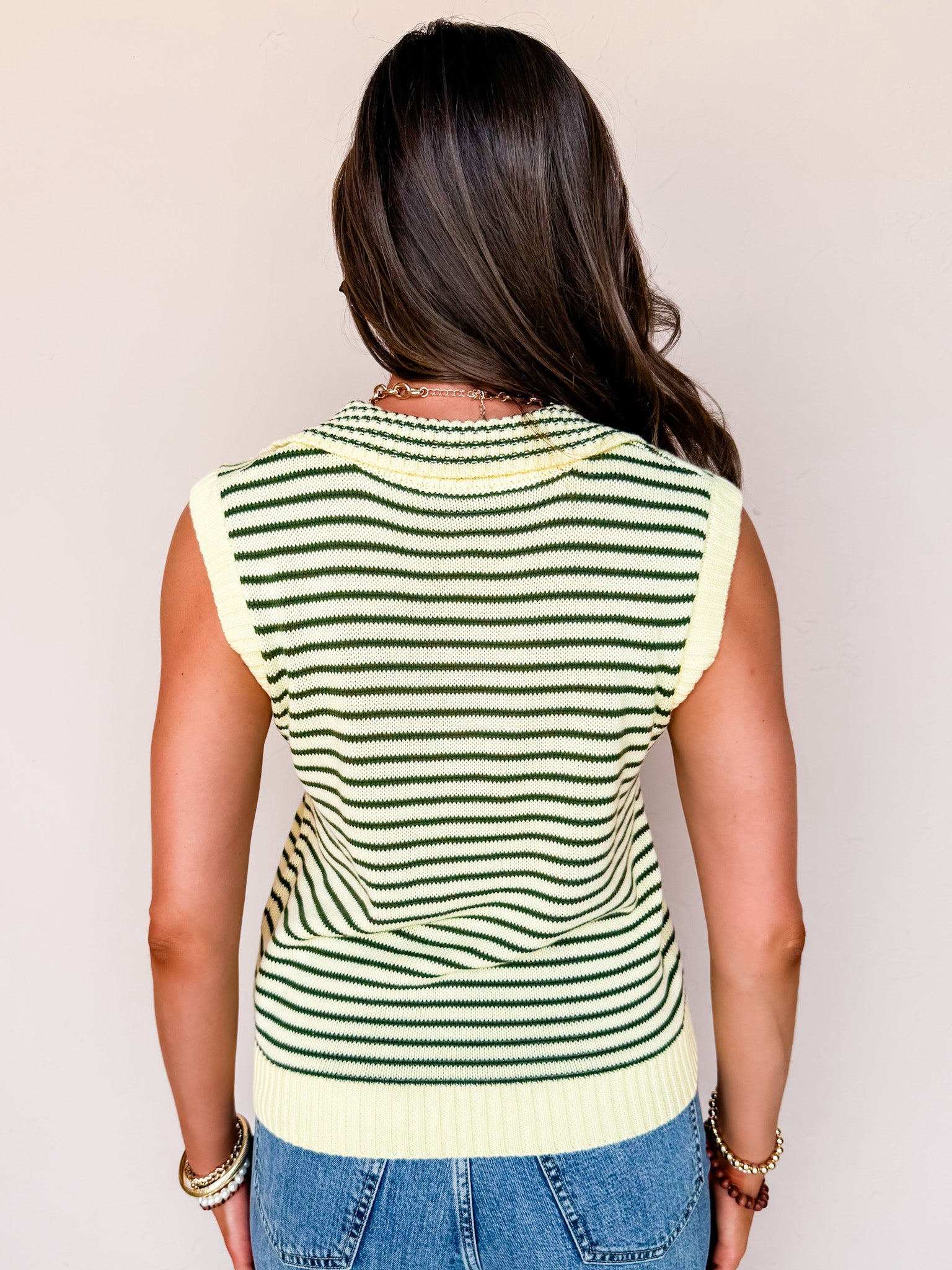 Suddenly Fine Striped Sleeveless Sweater