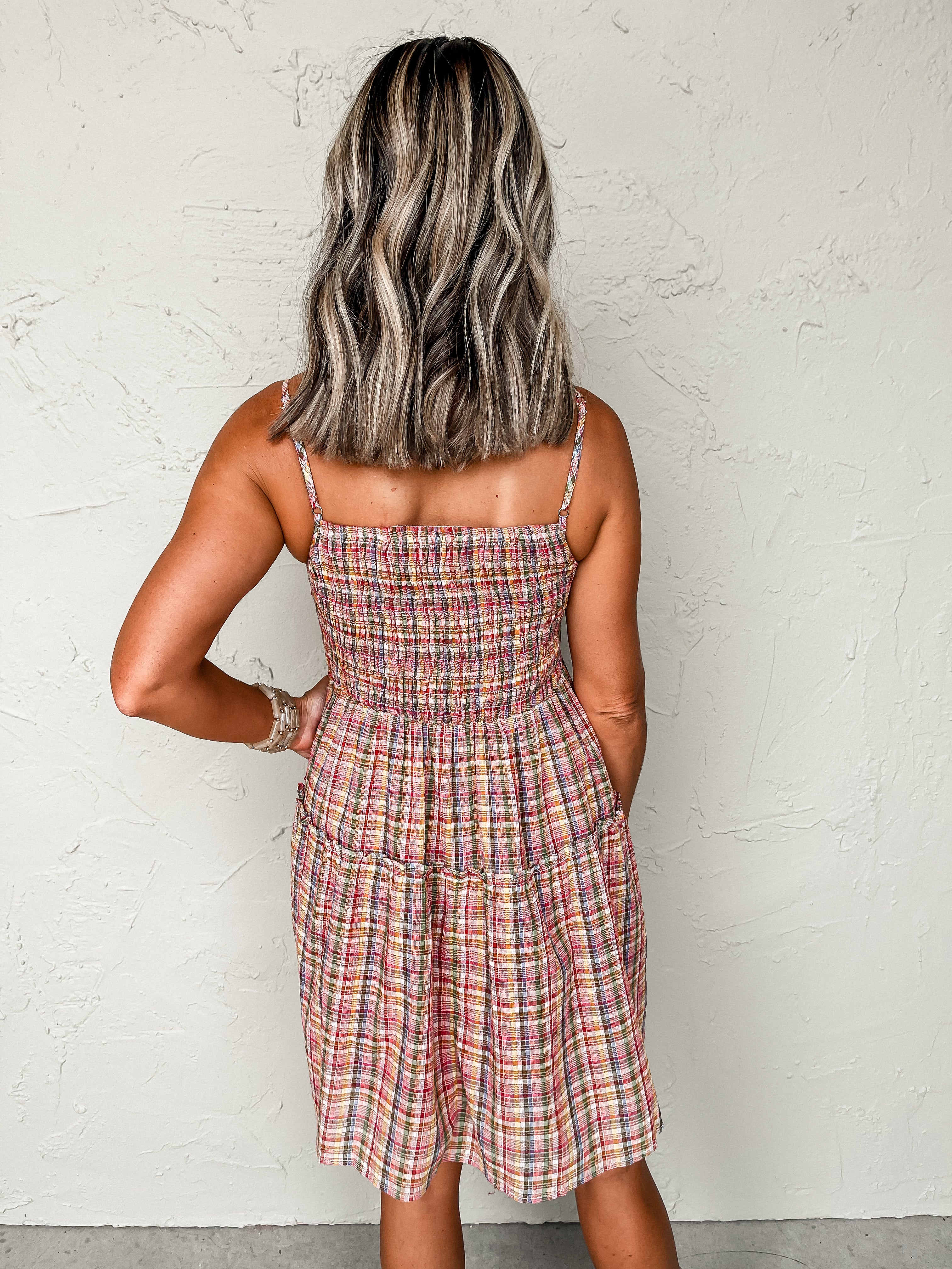 Sunset Sashay Plaid Mini Dress