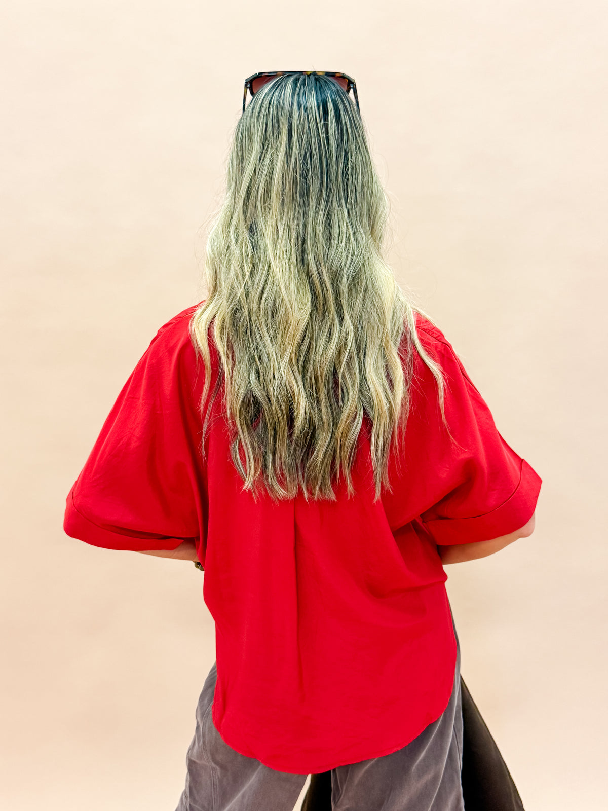 Sutton Short Sleeve Top-Red