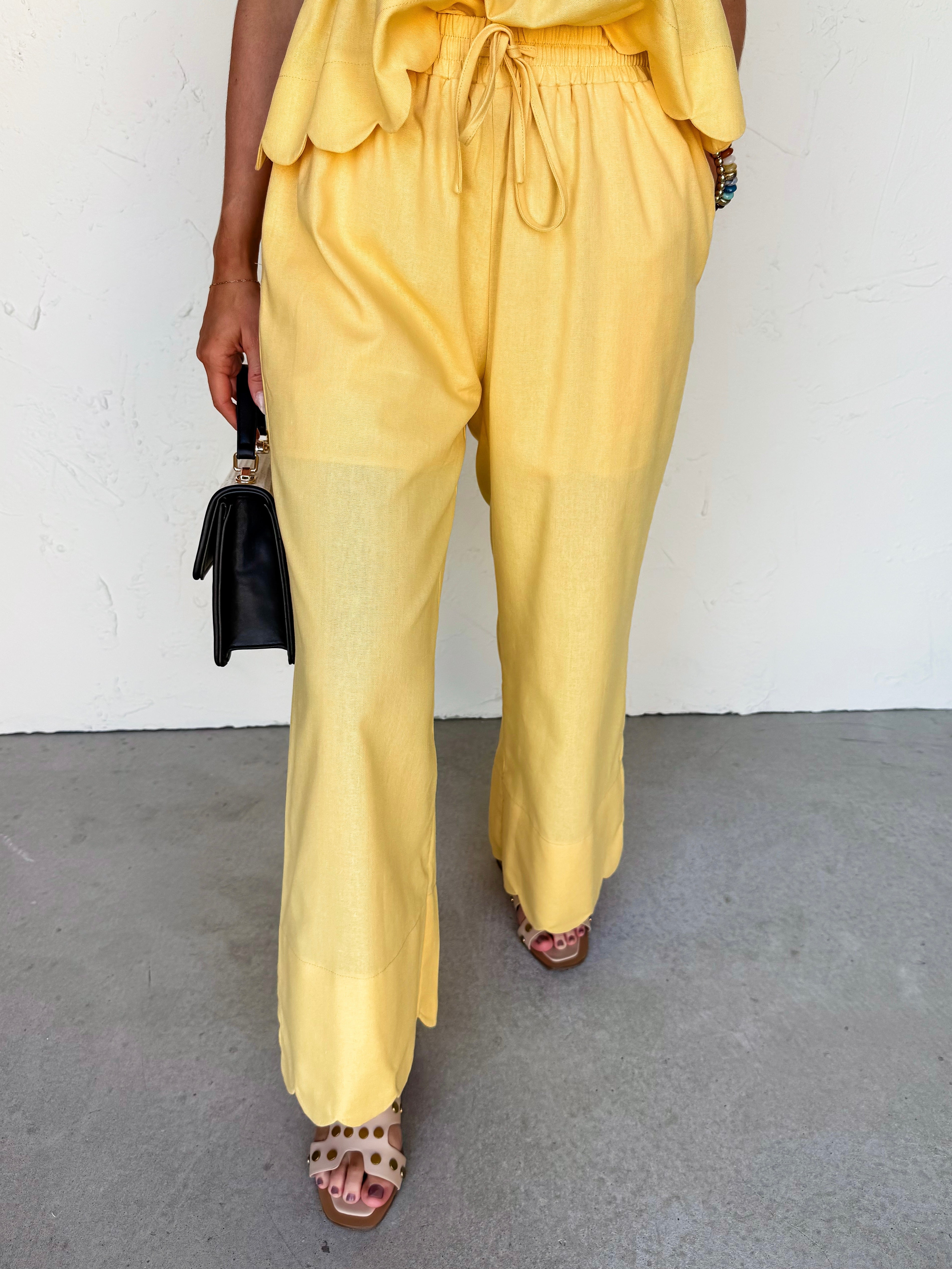 Sweet Buttercup Scallop Hem Pants