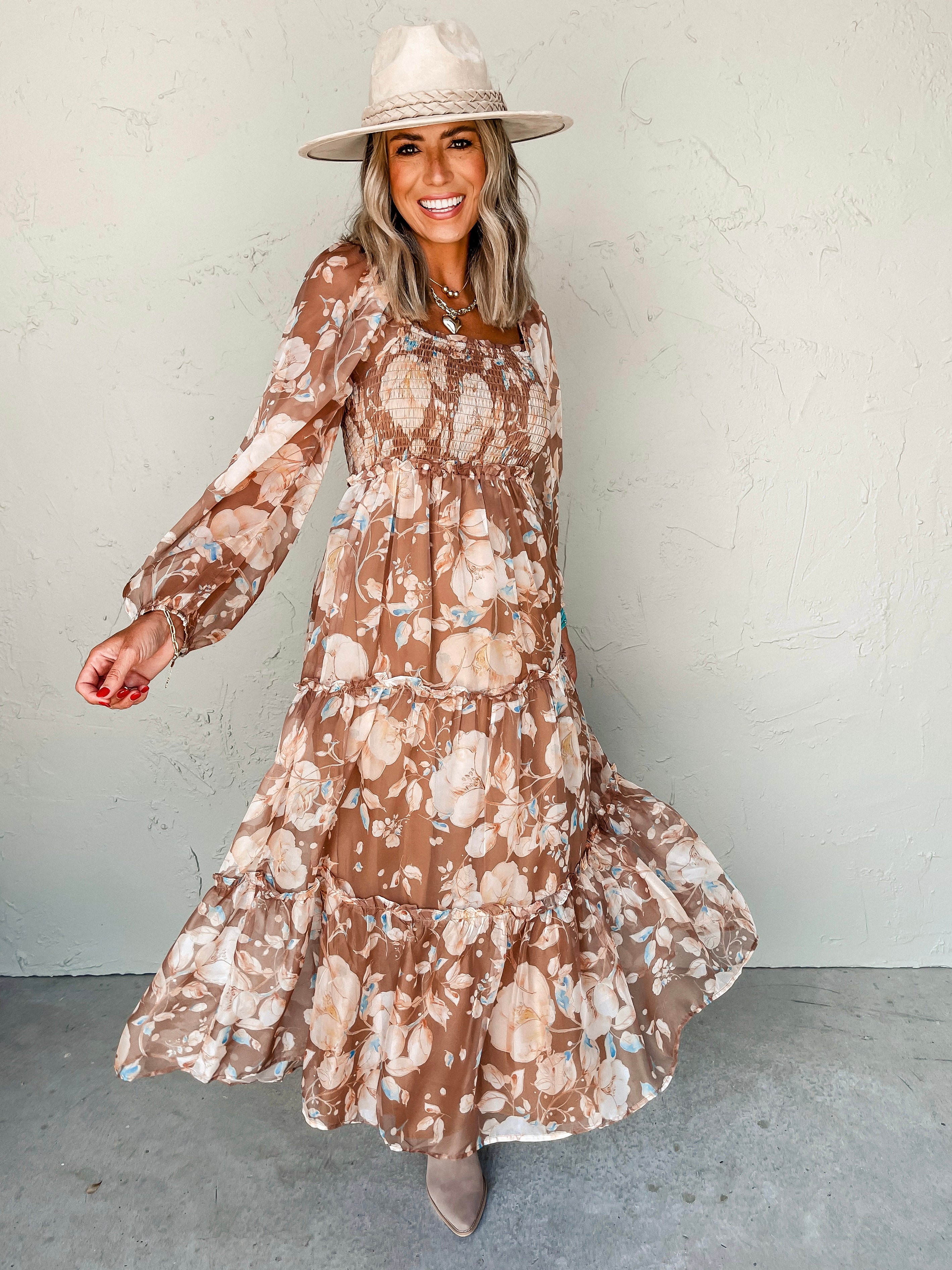 Sweetest Anticipation Floral Smocked Midi Dress