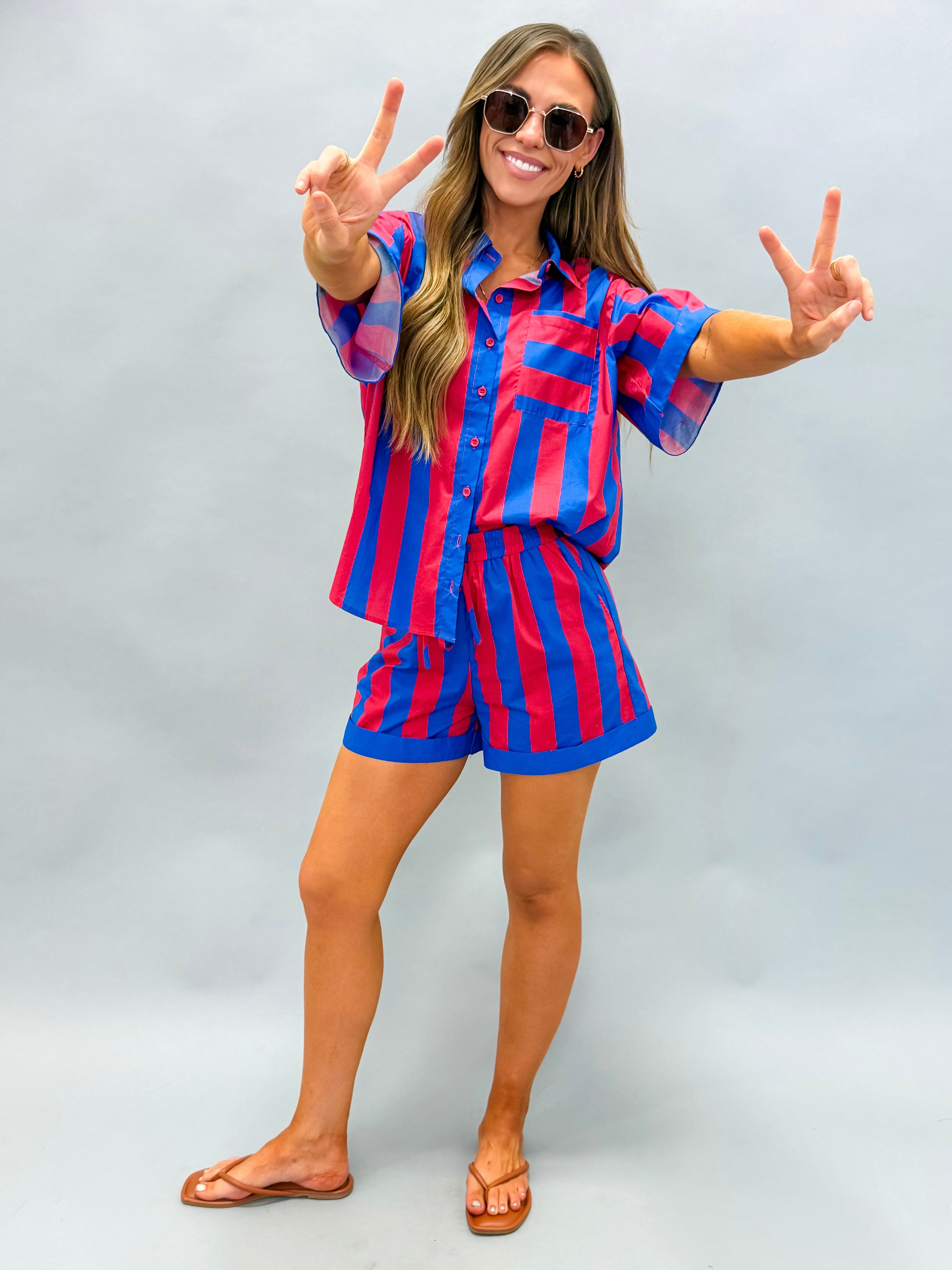 Taffy Oversize Button Front Top