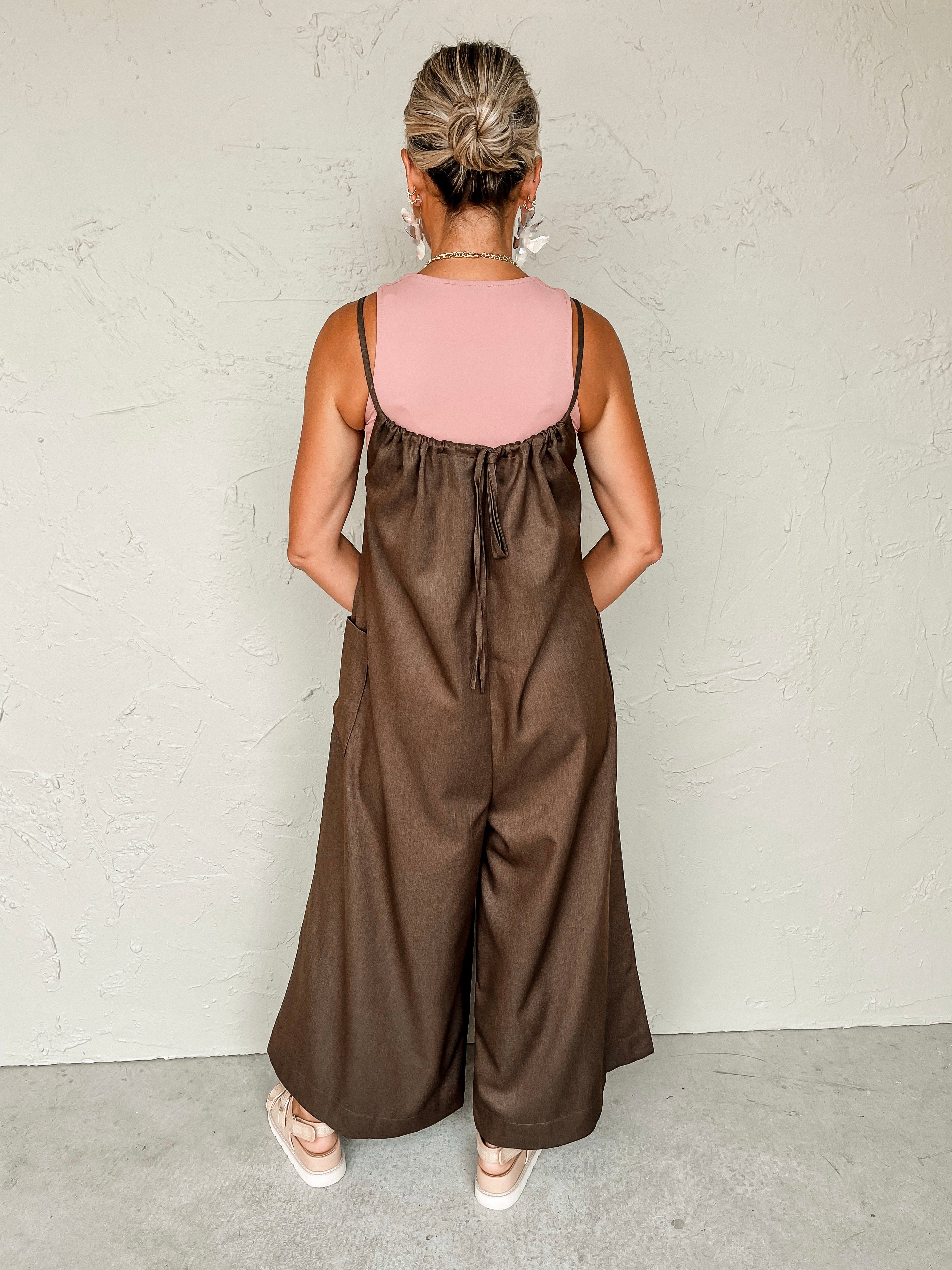 Take The Chance Wide Leg Jumpsuit-Dark Olive