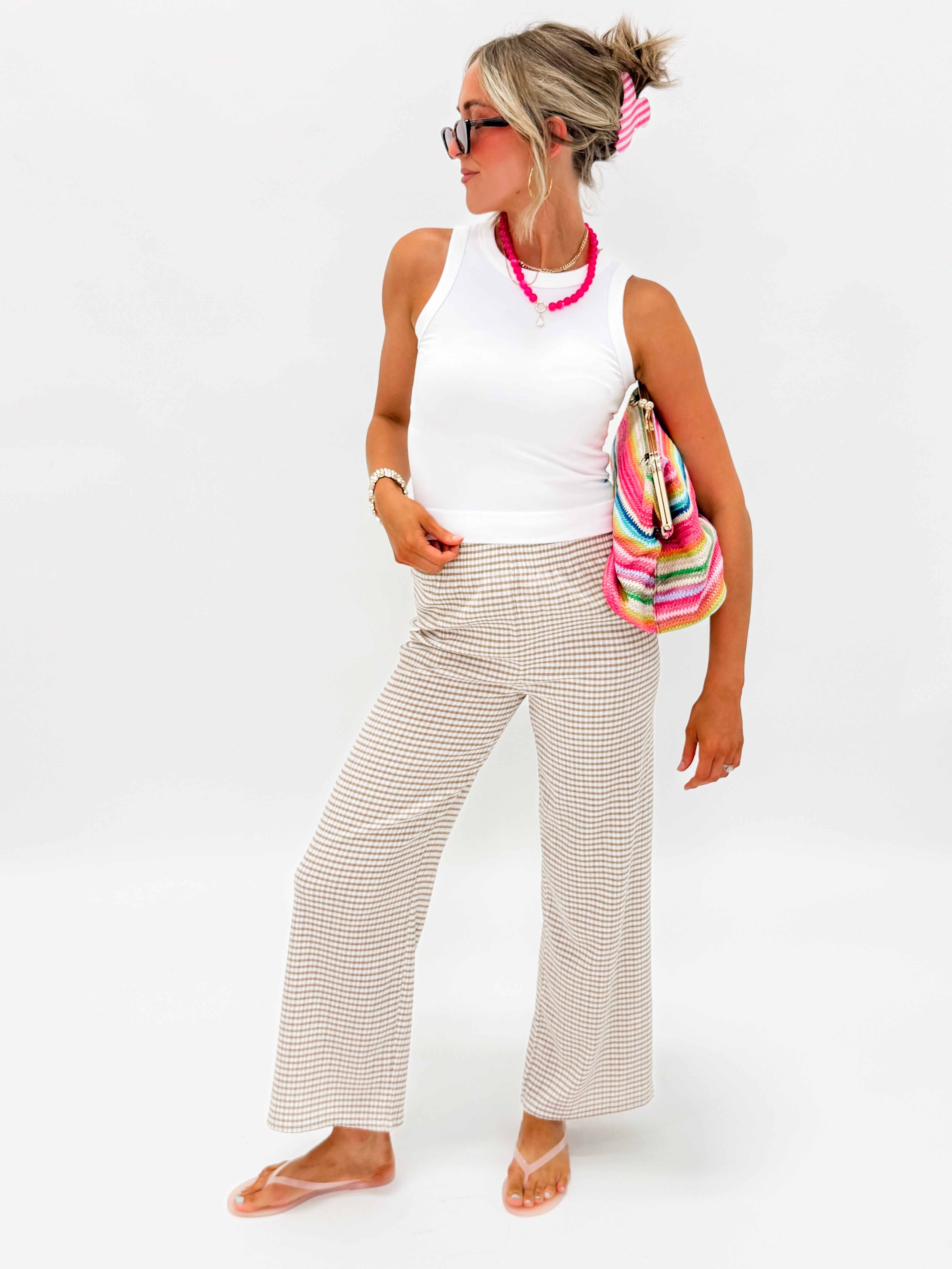 Tami Solid Ribbed Tank Top-White