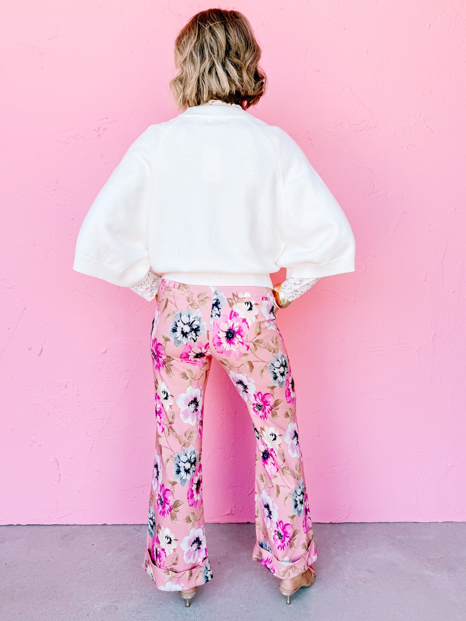 Teagan Wide Sleeve Sweater-Cream