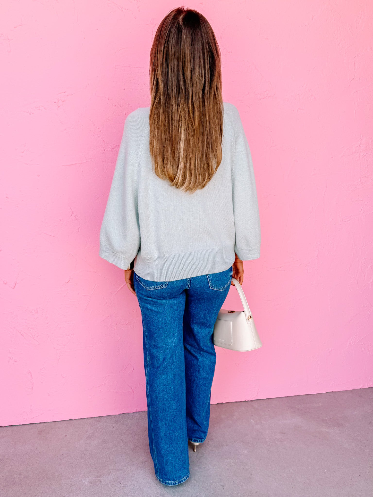 Teagan Wide Sleeve Sweater-Mint Green