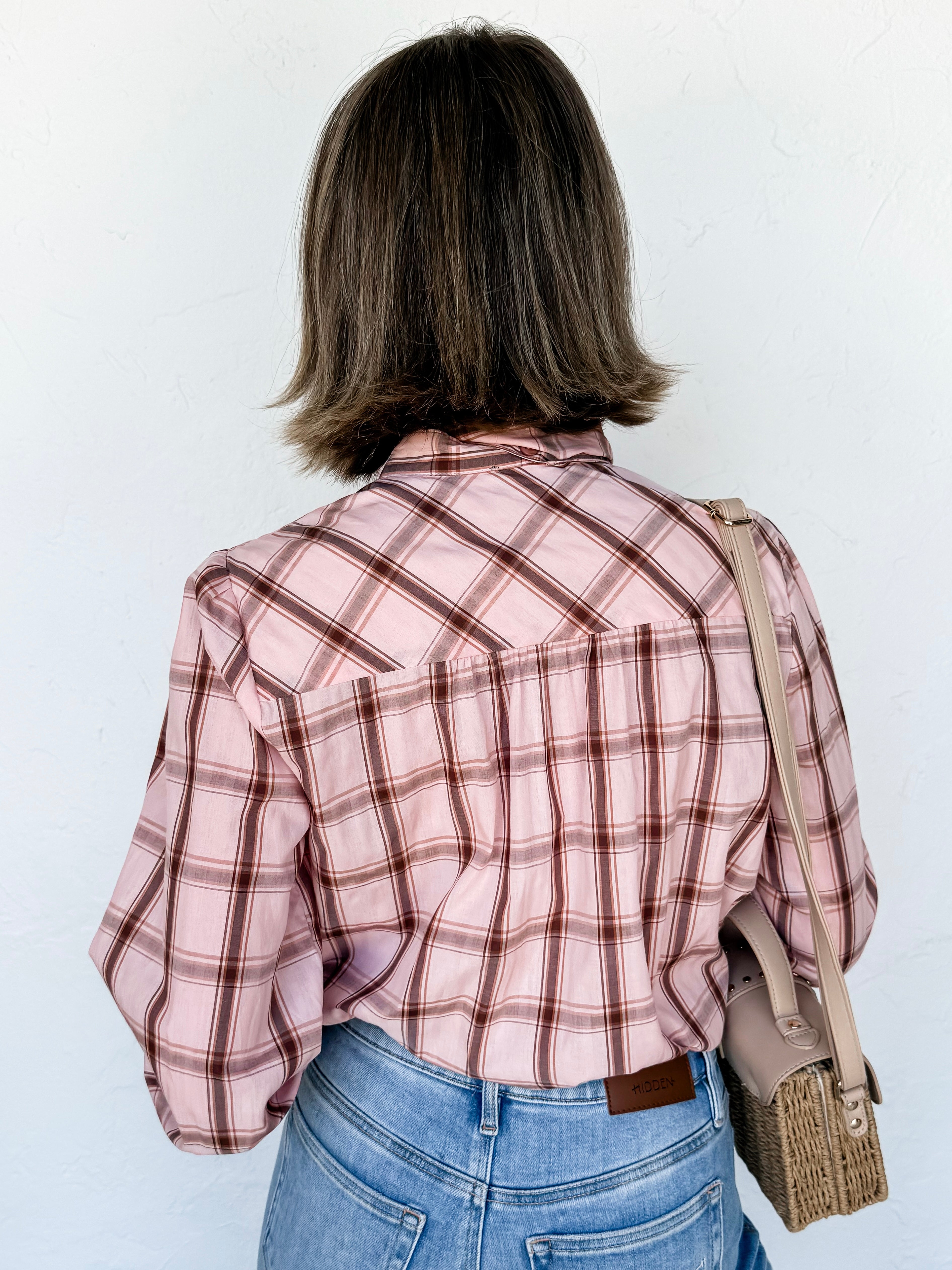Teddi Plaid Print Tie Top